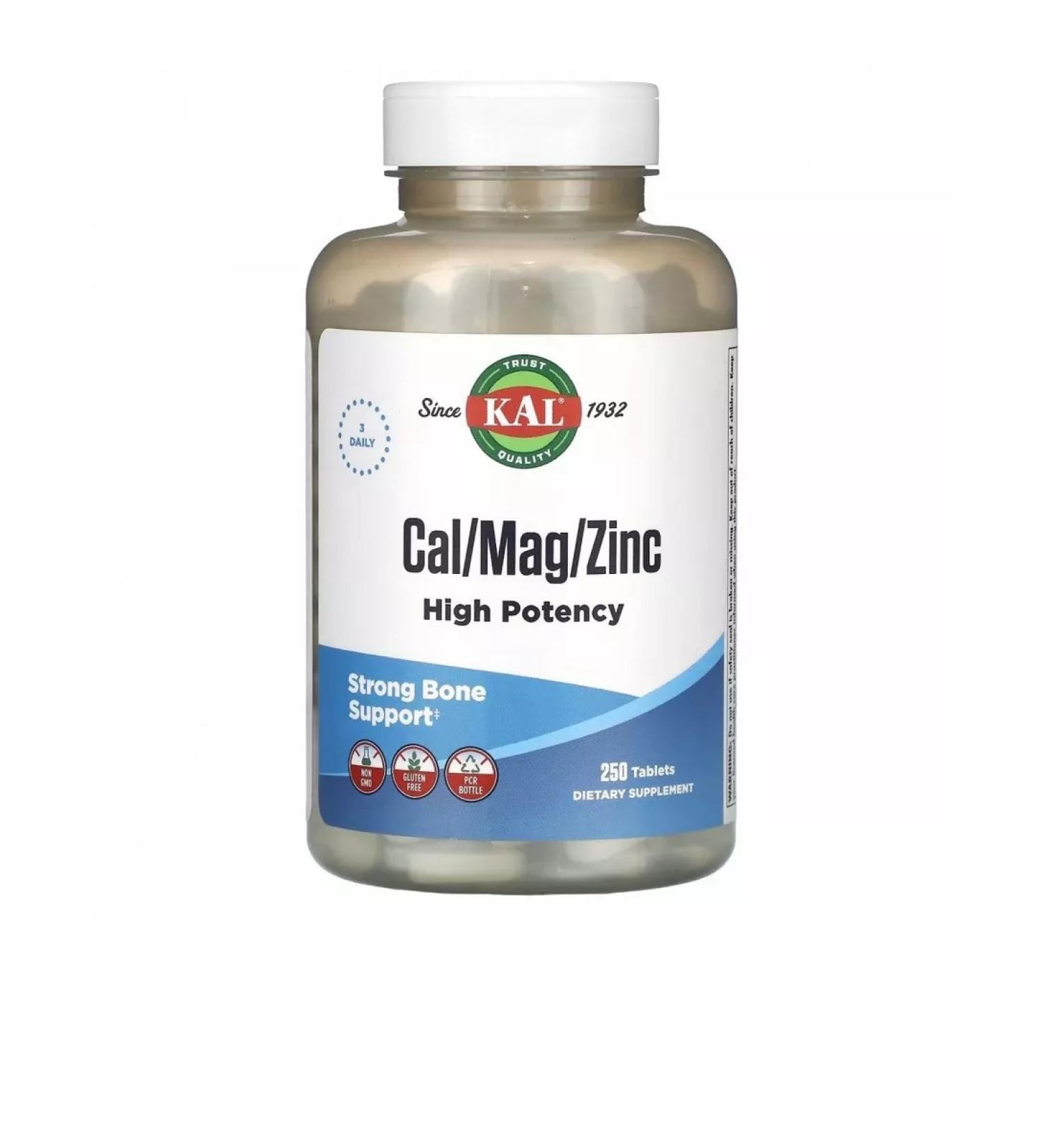 KAL Calmagzinc High Potency 250 tablets