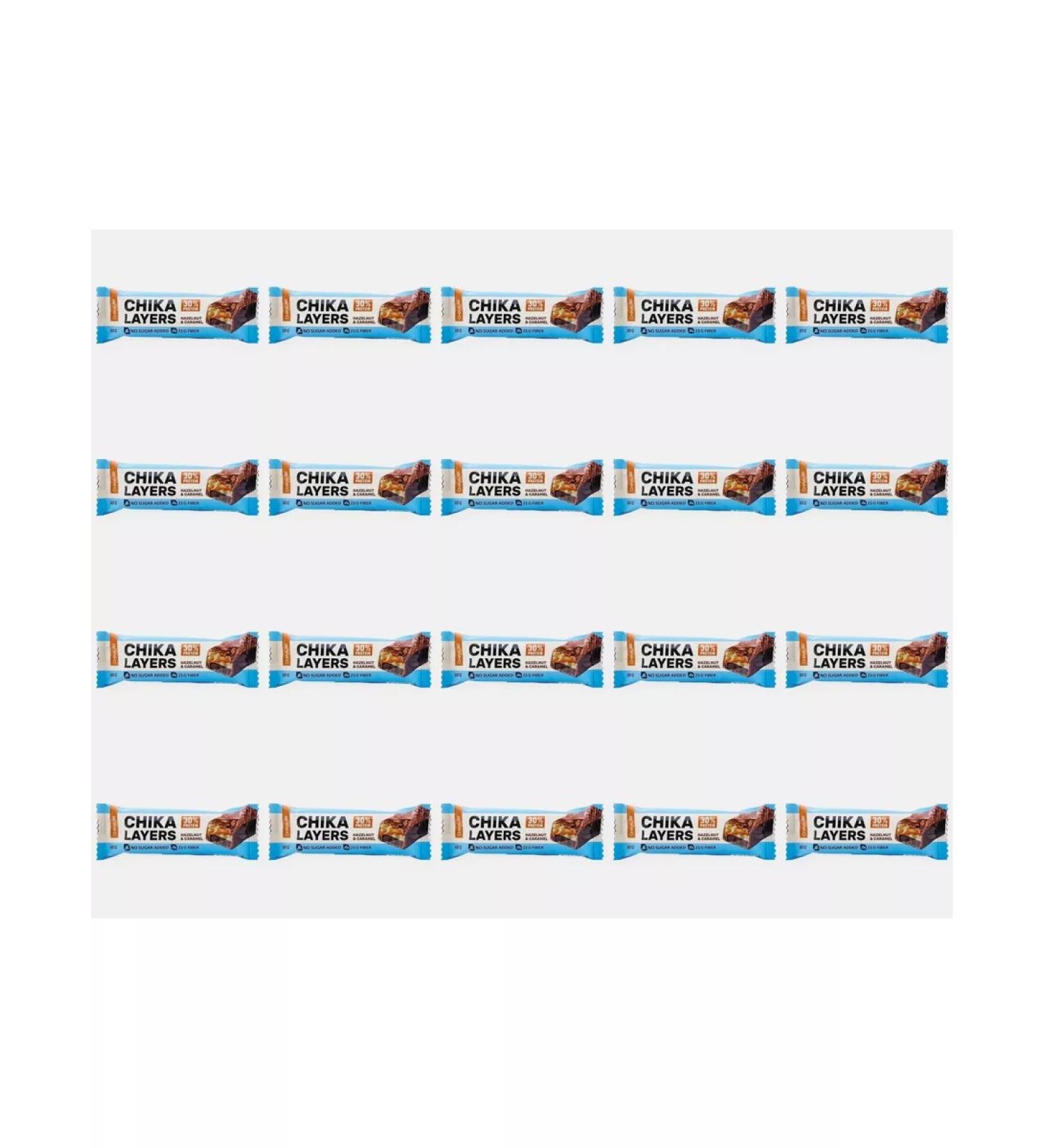 CHIKALAB Batonchik protein hazelnut with caramel 60g 20pcs - Buy Online on GoSupps.com