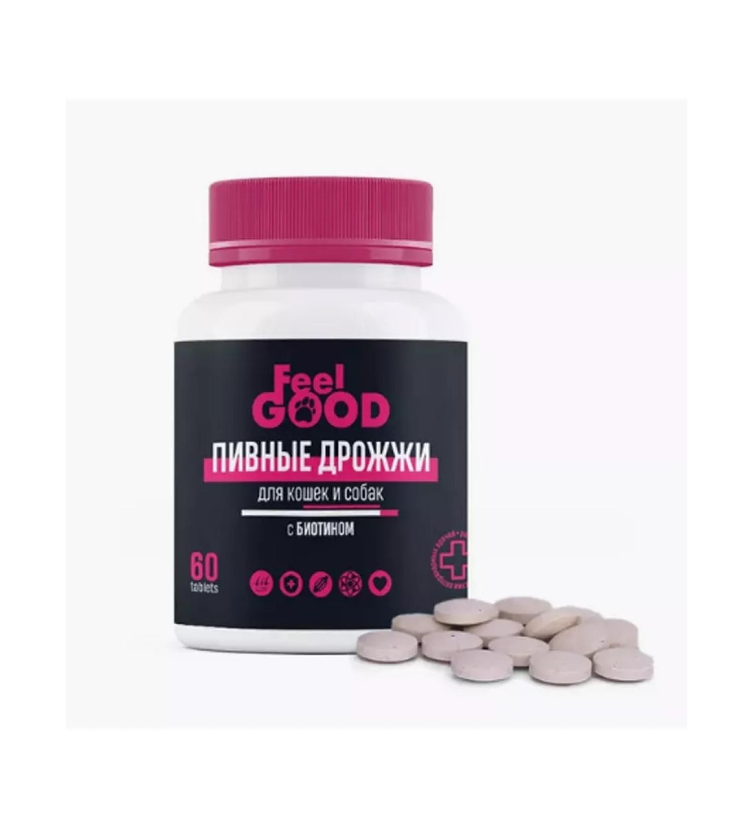 FeelGood Brewer yeast for dogs and cats with biotin and garlic 60Tab - Buy Online on GoSupps.com