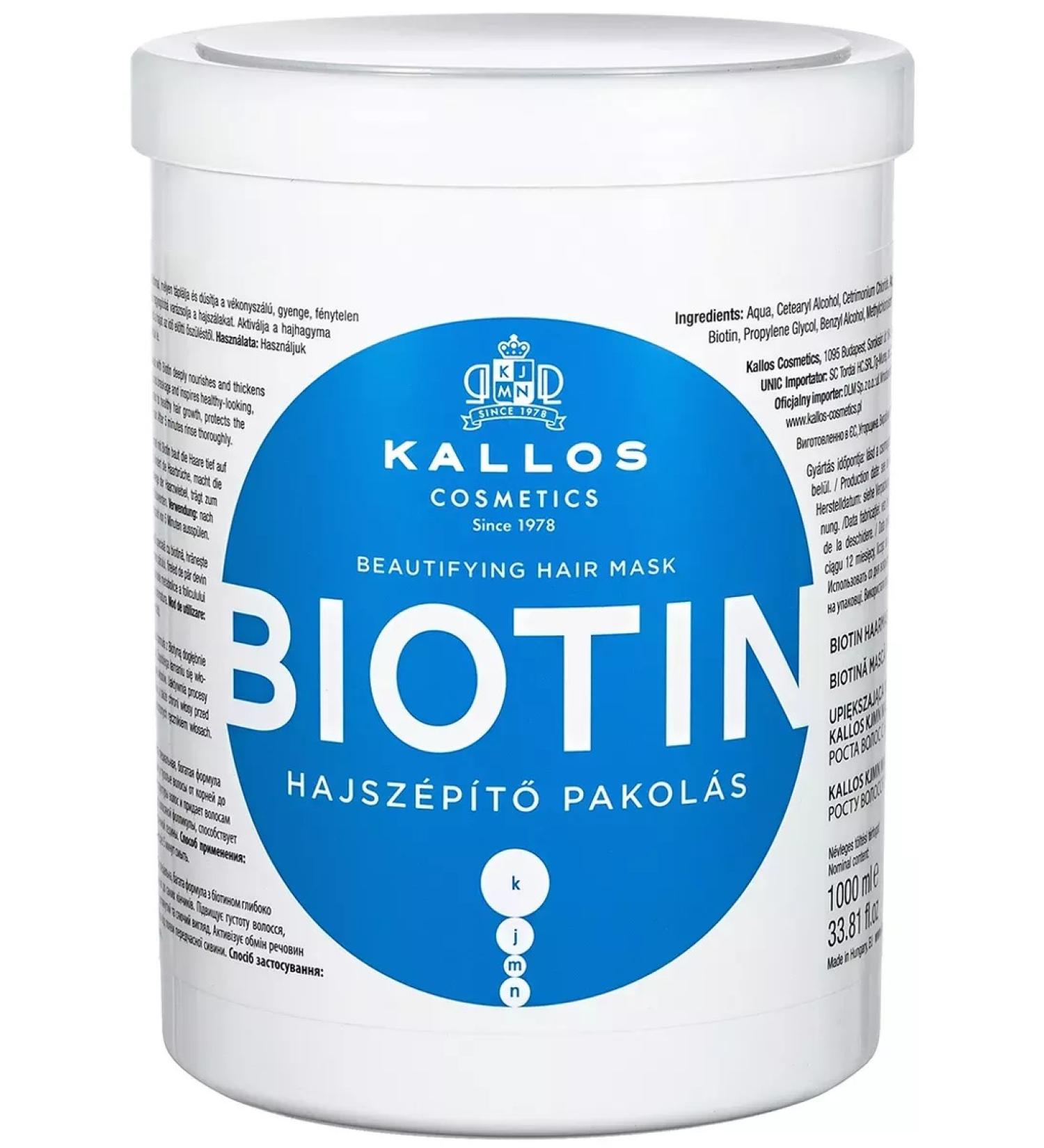 Kallos Cosmetics Hair mask Callos Biotin 1000ml - Buy Online on GoSupps.com