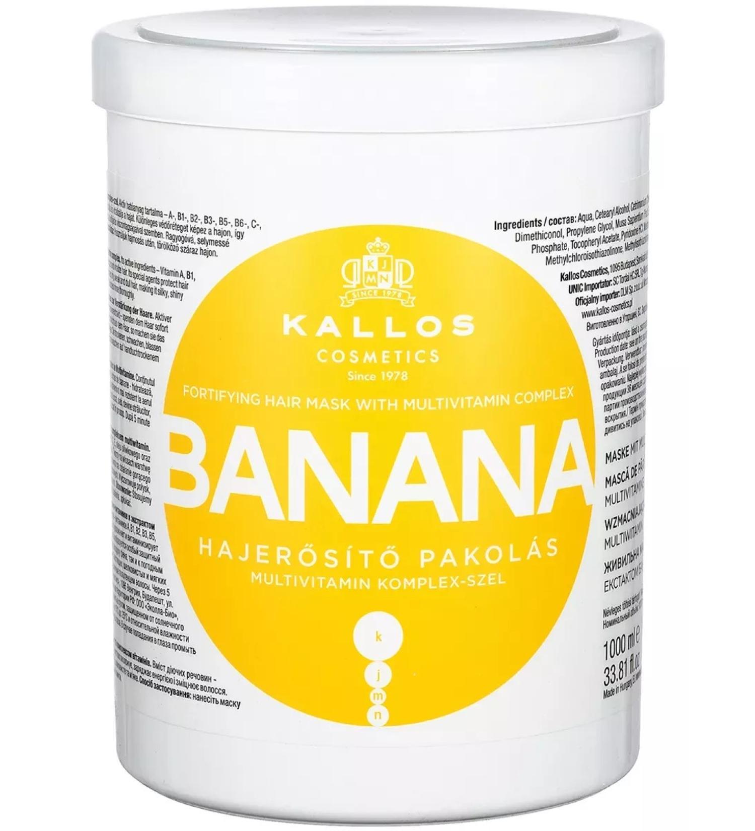 Kallos Cosmetics Hair mask Callos Banan strengthening 1000ml - Buy Online on GoSupps.com