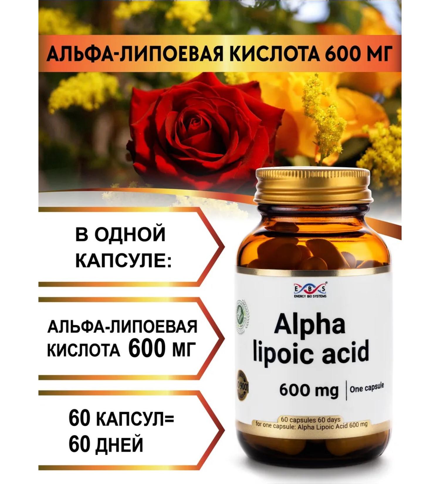 Energy Bio Systems Alpha lipoic acid 600 mg 60 capsules - Buy Online on GoSupps.com