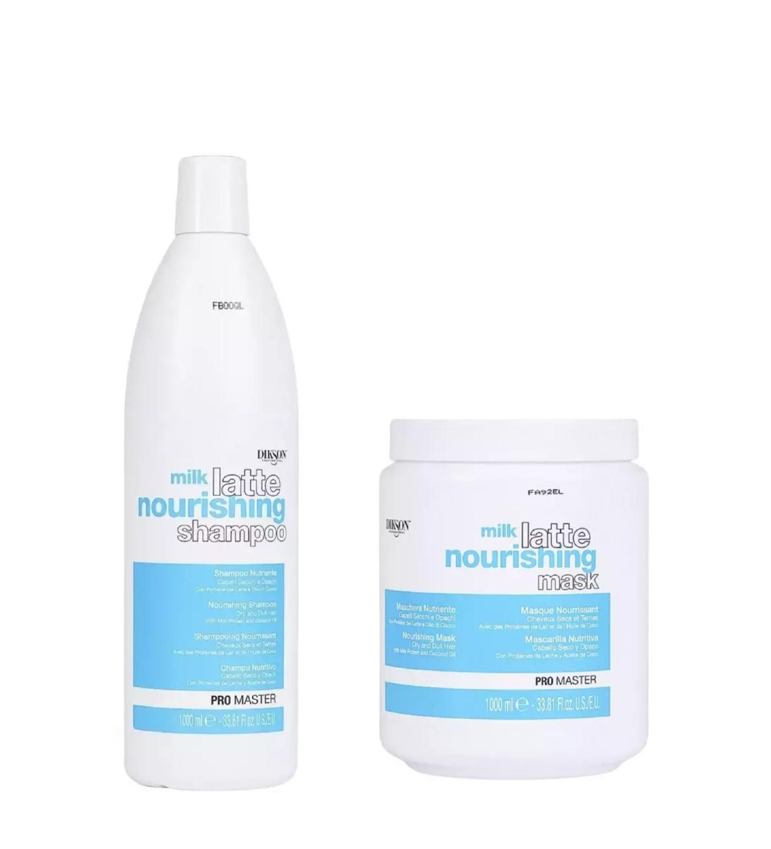 Dixson Nourishing set with milk protein shampoo and mask 1+1l - Buy Online on GoSupps.com
