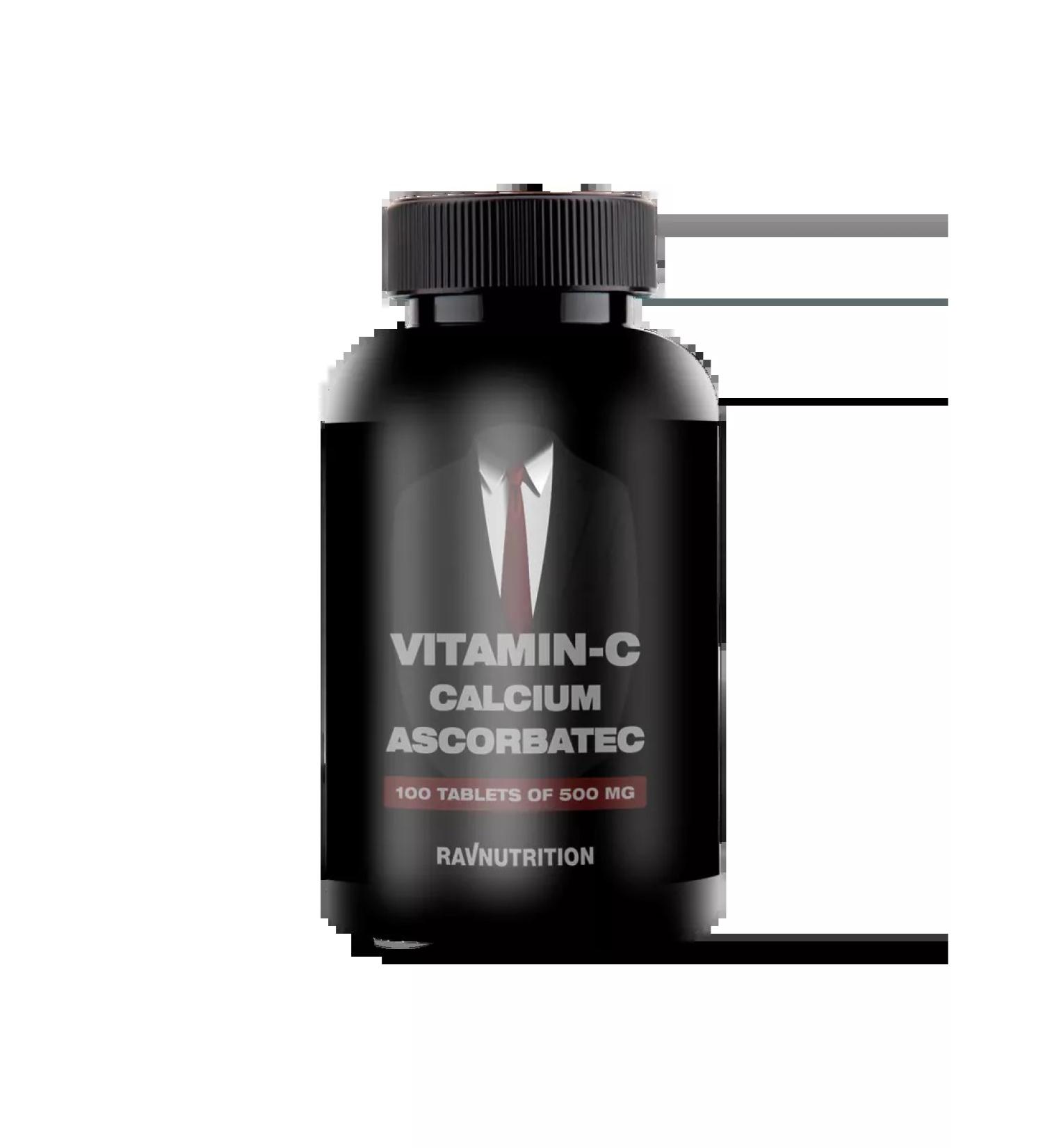 Ravnutrition Vitamin C 100 tablets of 500 mg (l-ascorbate of calcium)