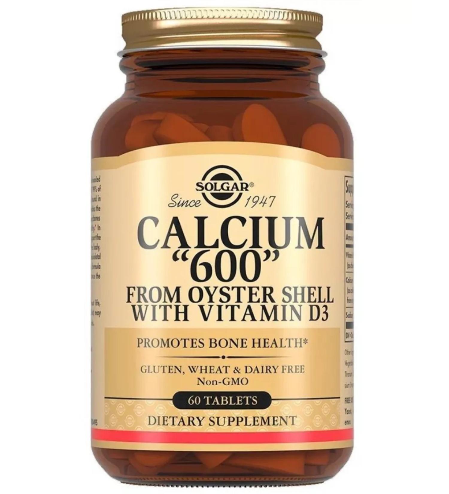 Solgar Calcium 600 dietary supplements from oysters 60 tabs (2.02g)