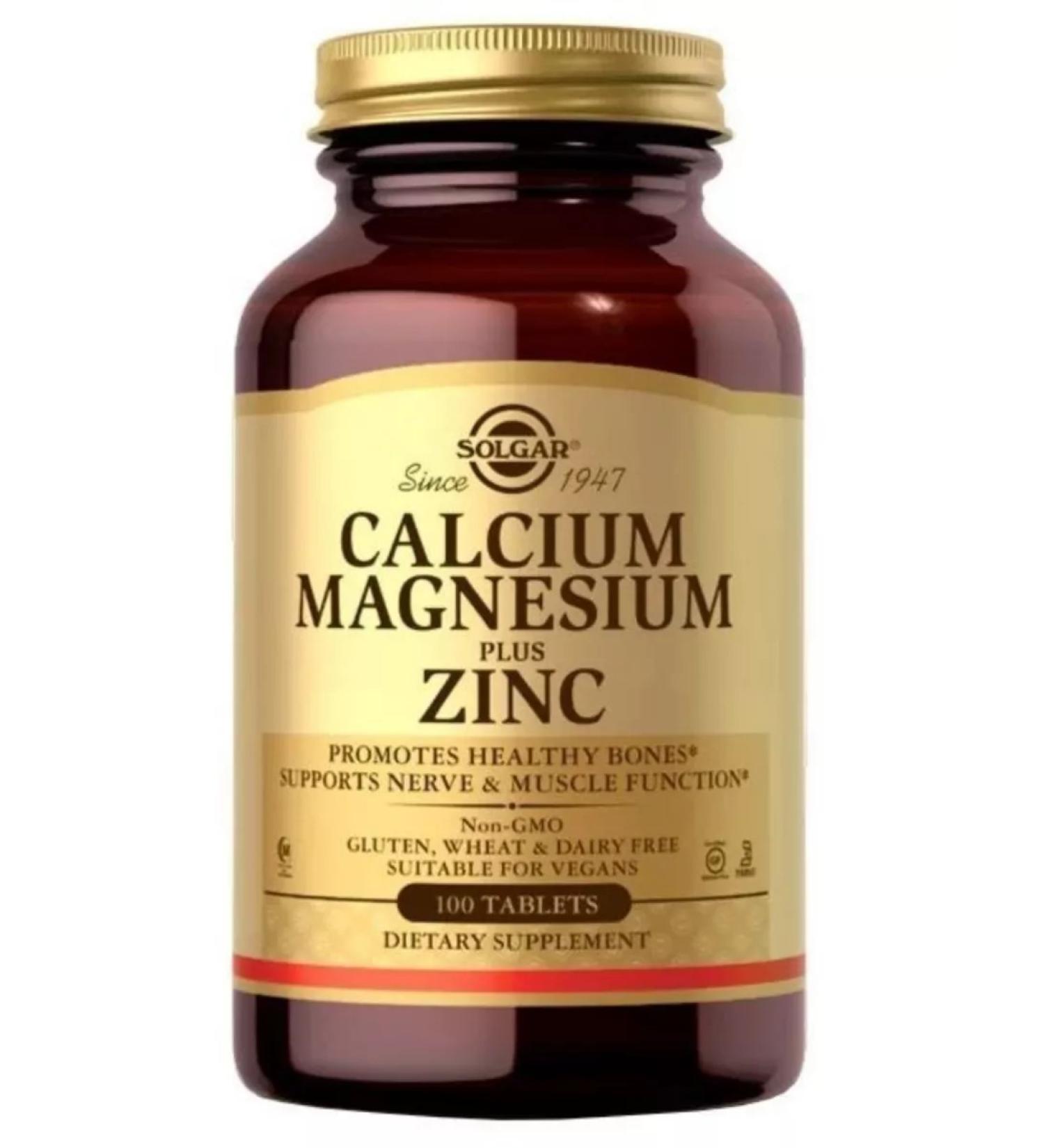 Solgar Calcium magnesium zinc for bones 100 tab (1596 mg)