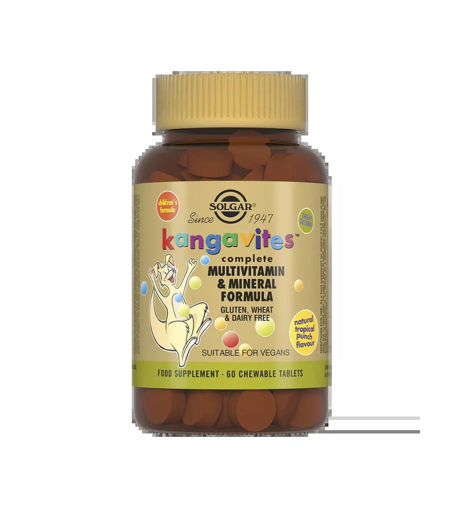 SOLGAR Kangavitite with the taste of tropical fruits 60pcs - Buy Online on GoSupps.com