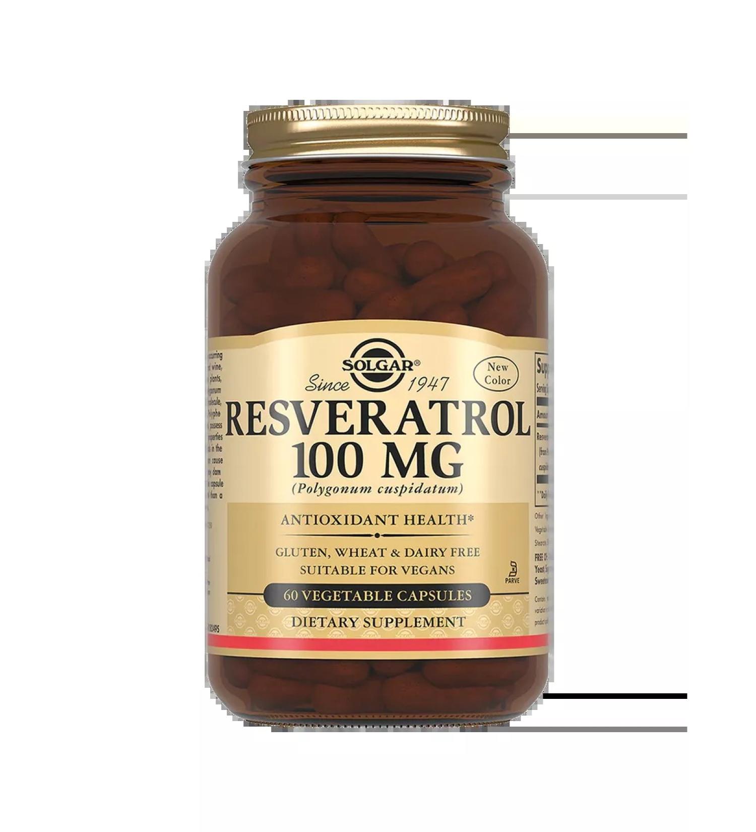 SOLGAR Resveratrol 100 mg 60pcs - Buy Online on GoSupps.com