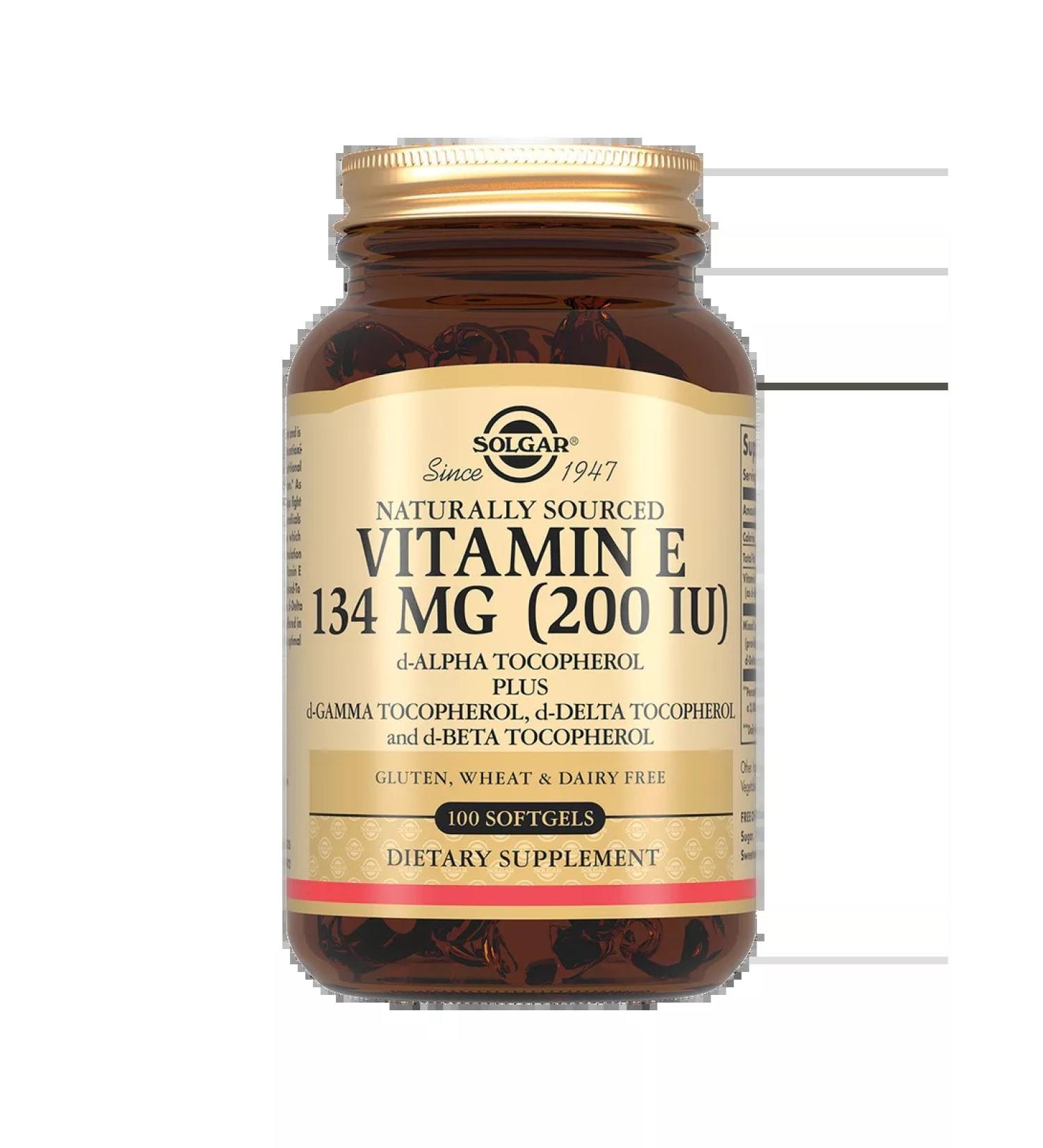 SOLGAR Vitamin E 134 mg (200 IU) 100 pcs - Buy Online on GoSupps.com