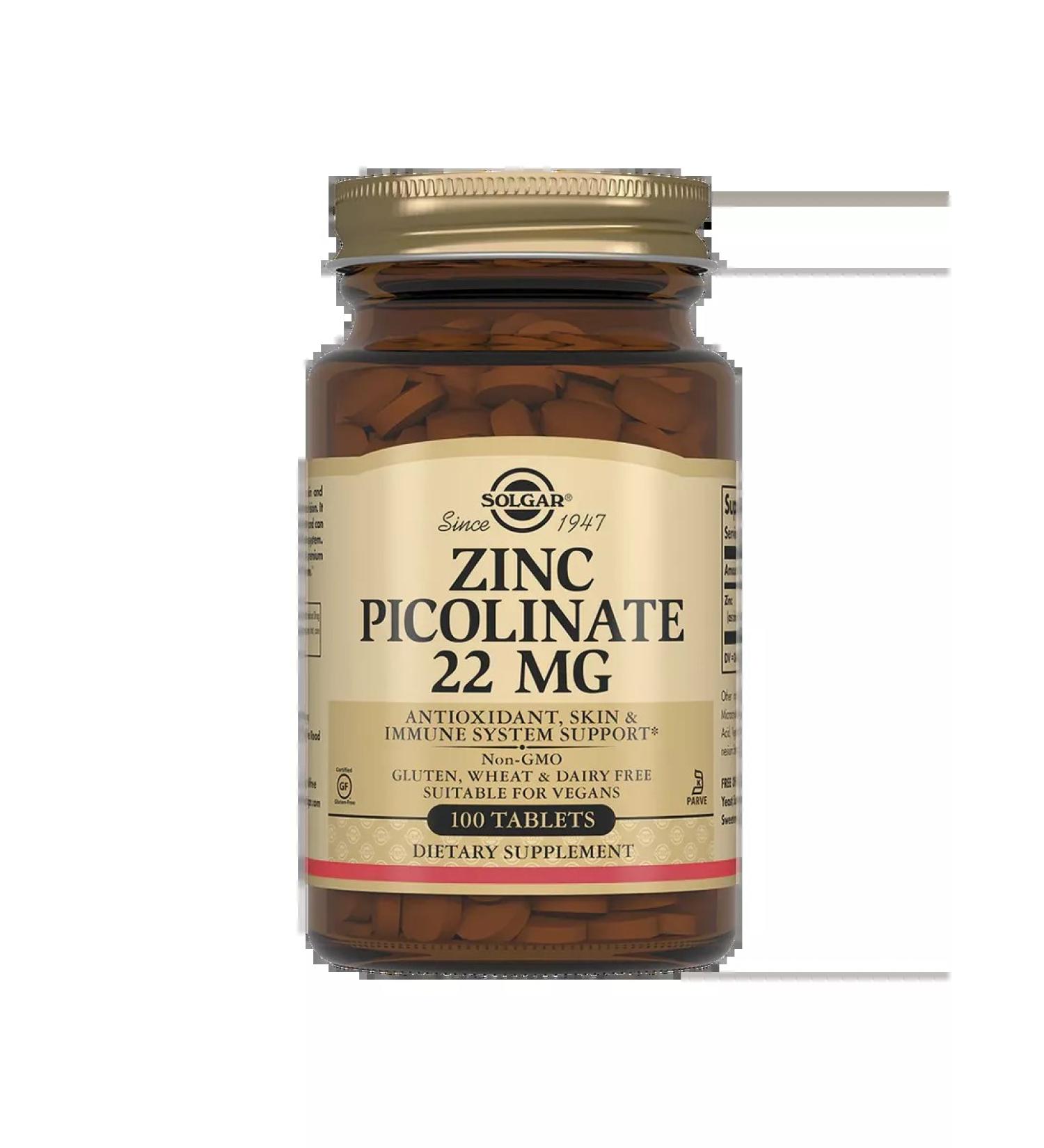 SOLGAR Picoline zinc 100pcs - Buy Online on GoSupps.com