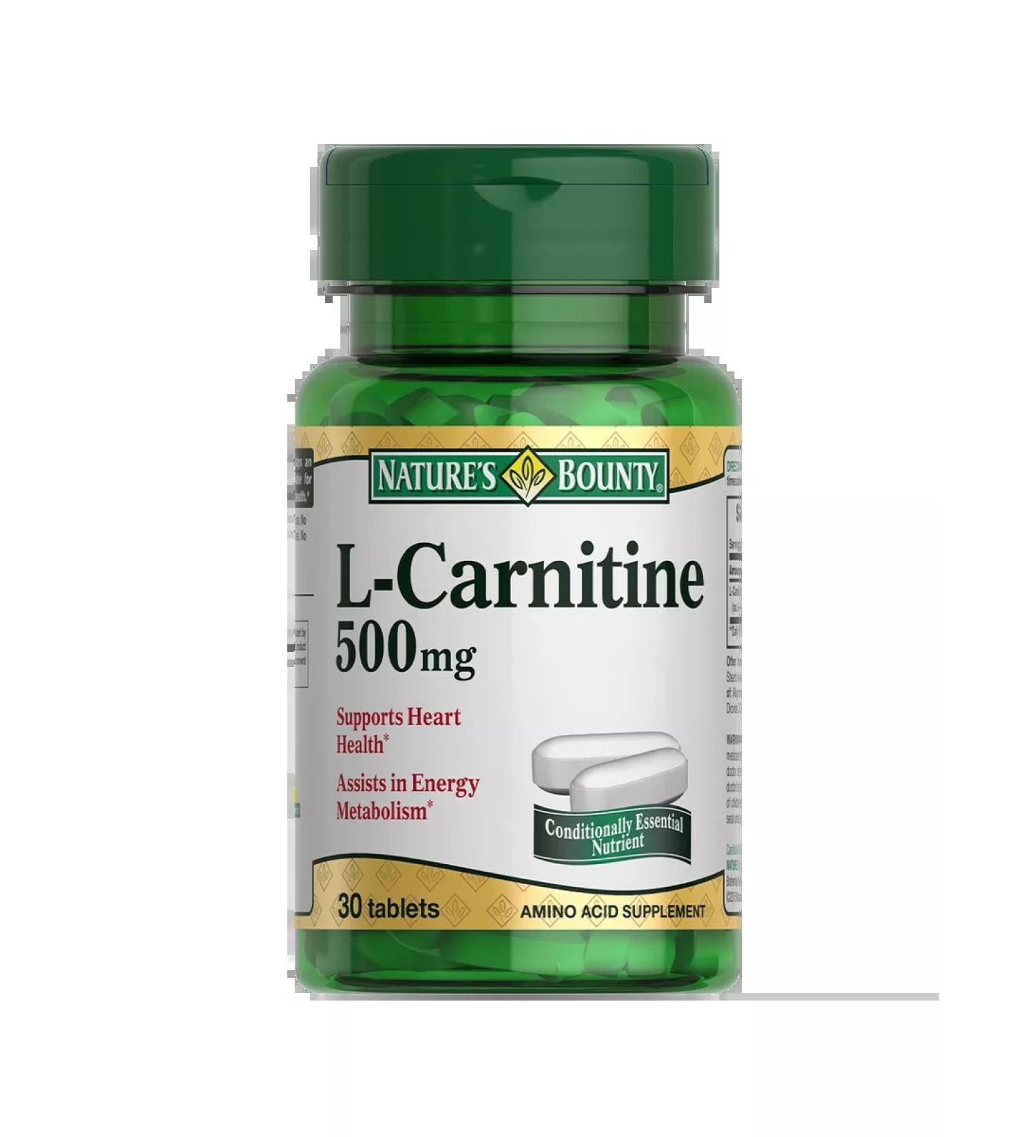 Nature's Bounty L-carnitine 500 mg 30 pcs - Buy Online on GoSupps.com
