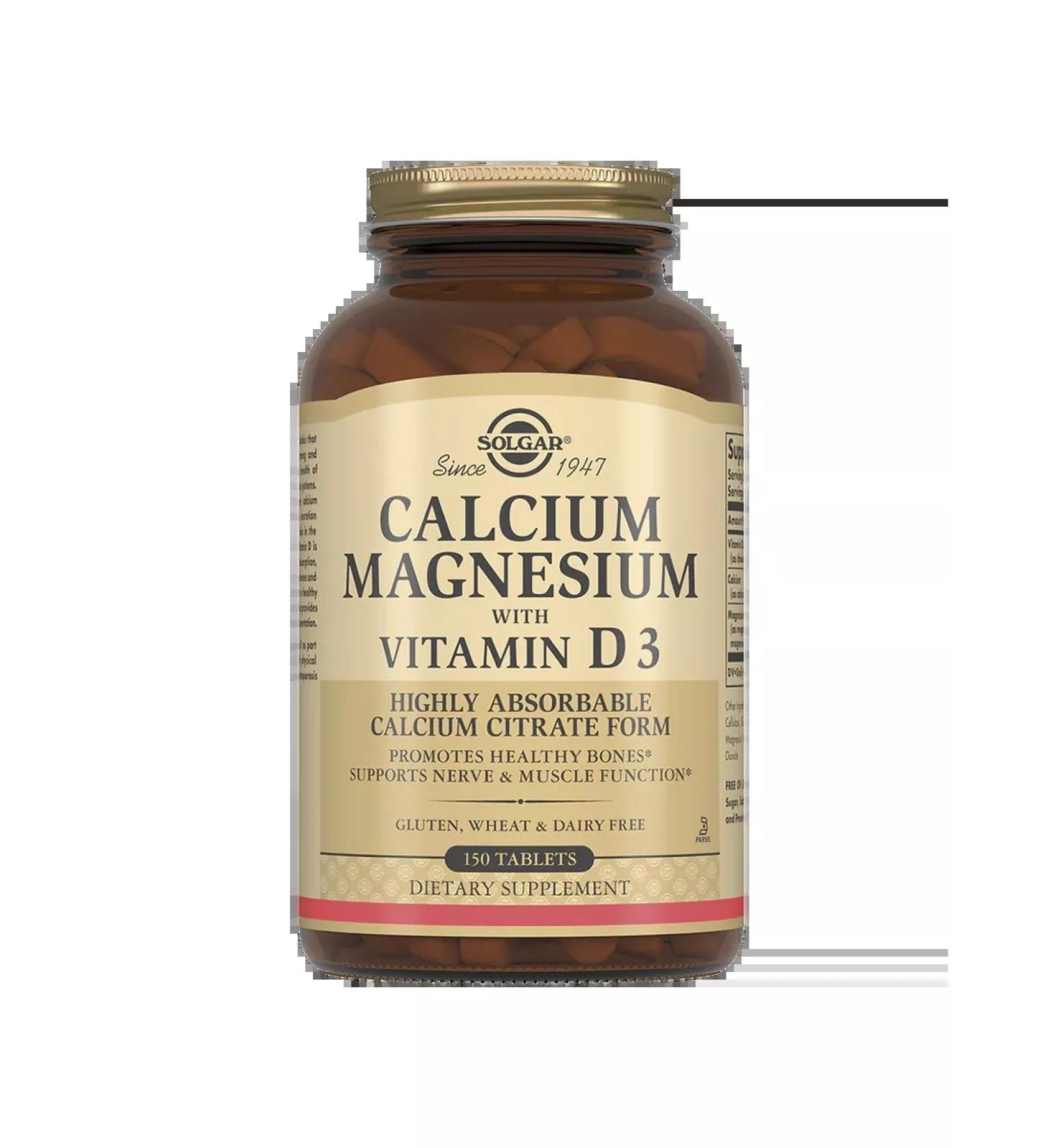 SOLGAR Calcium - magnesium with vitamin D3 150pcs - Buy Online on GoSupps.com