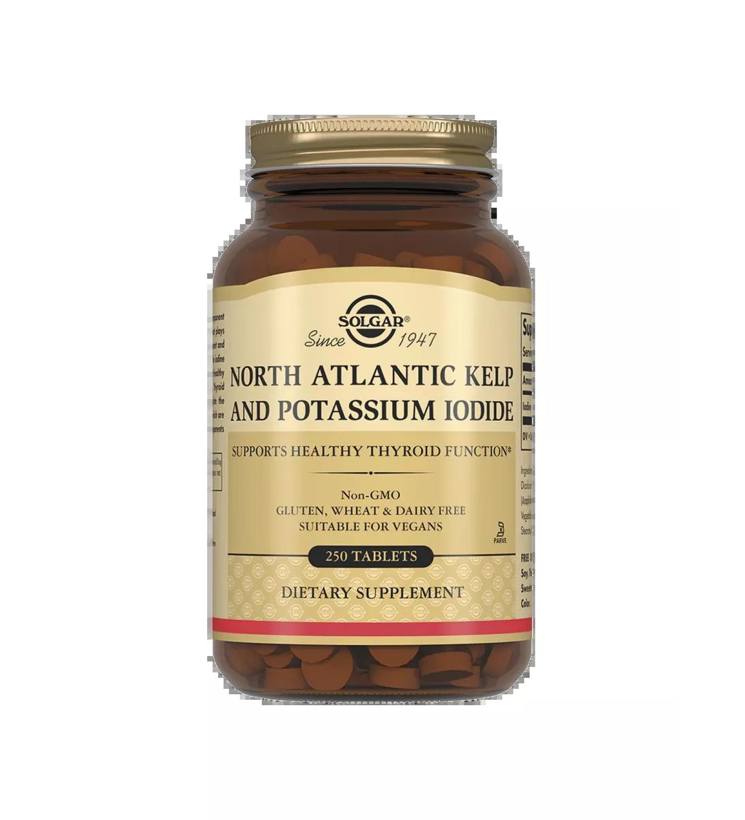 SOLGAR Iodine made of brown algae and iodide potassium 250pcs - Buy Online on GoSupps.com