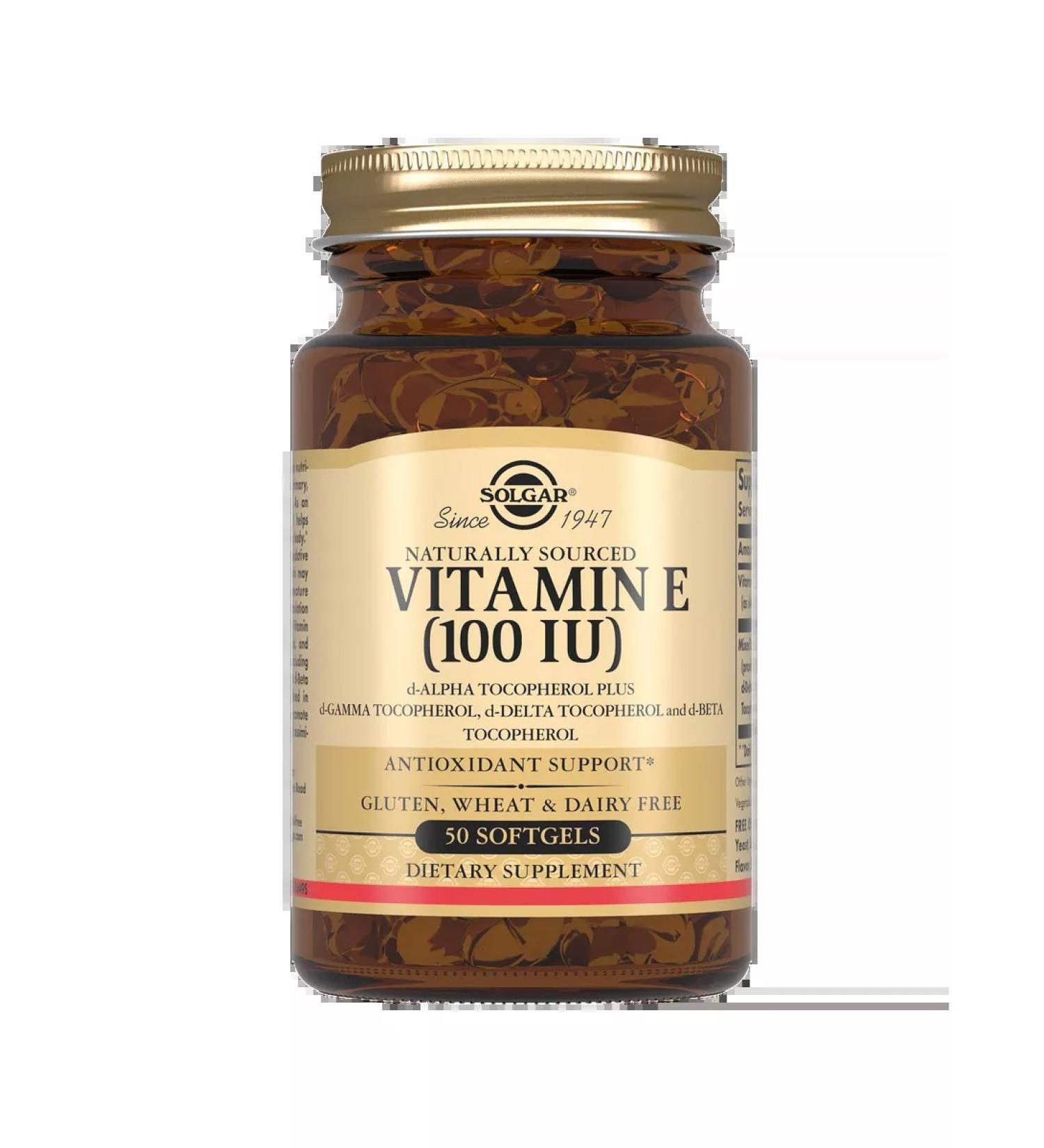 SOLGAR Vitamin E 100 IU 50pcs - Buy Online on GoSupps.com