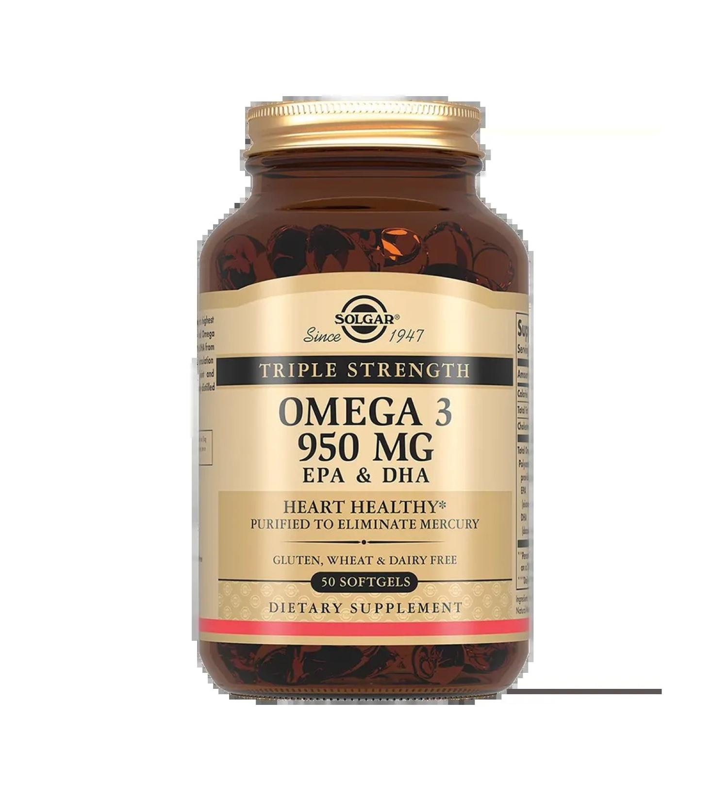 SOLGAR Triple omega-3 950 mg EPK and DGK 50 pcs - Buy Online on GoSupps.com