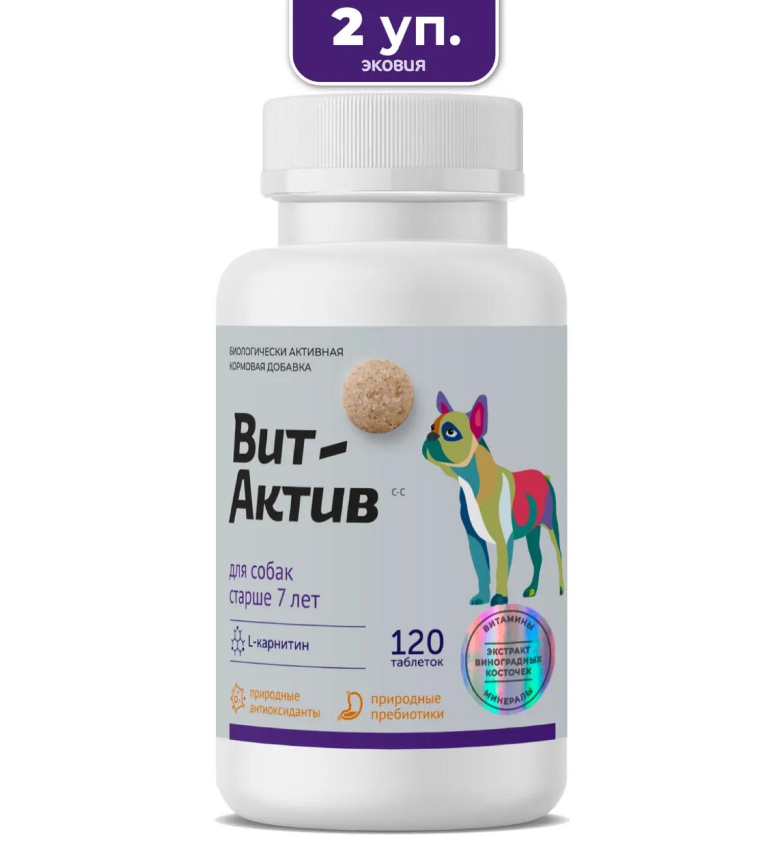 Vit-Active A complex of vitamins for dogs over 7 years 2 pcs - Buy Online on GoSupps.com