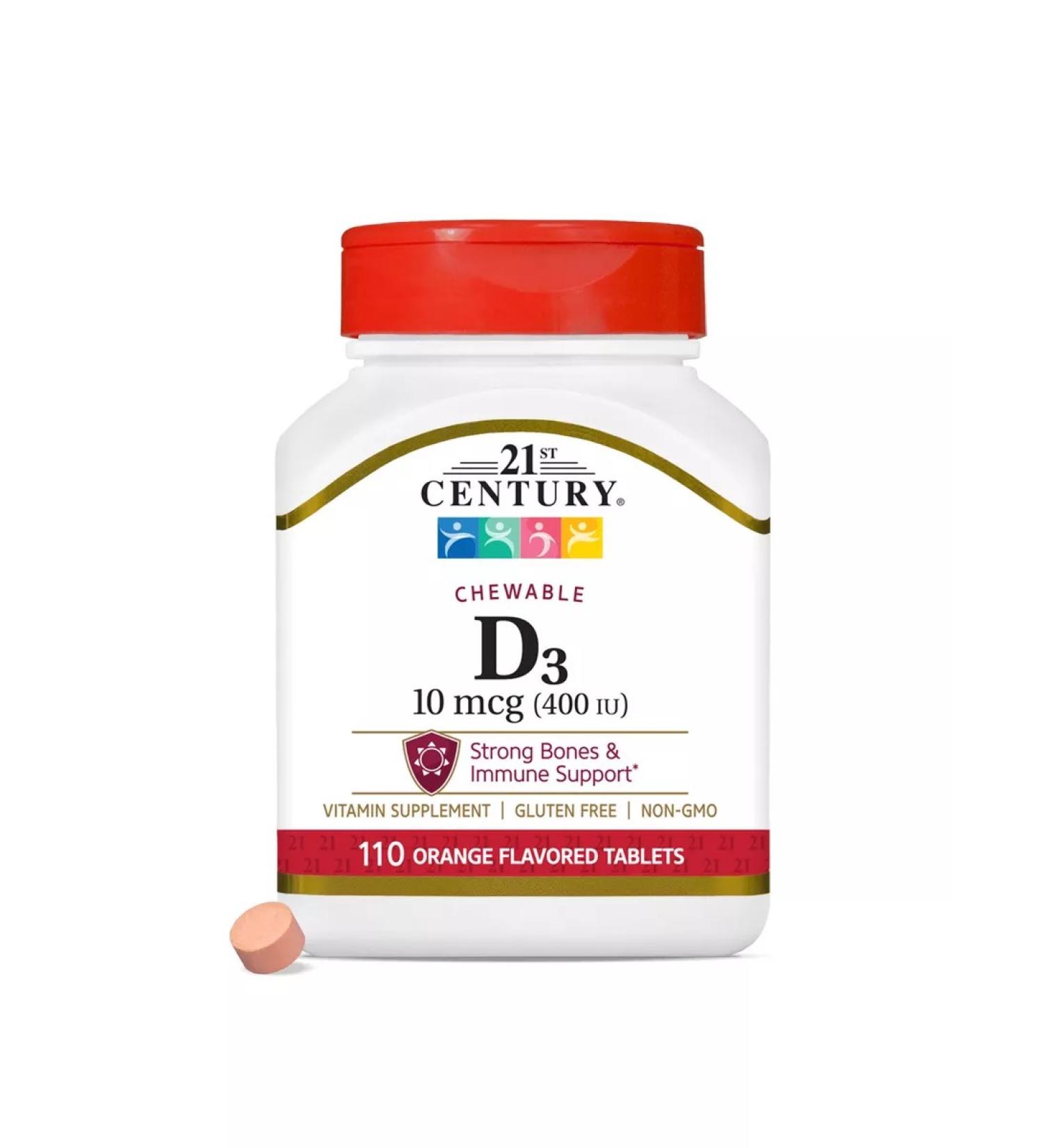 21st Century Vitamin D3 10 mcg chewing (400 IU) 110 table USA - Buy Online on GoSupps.com