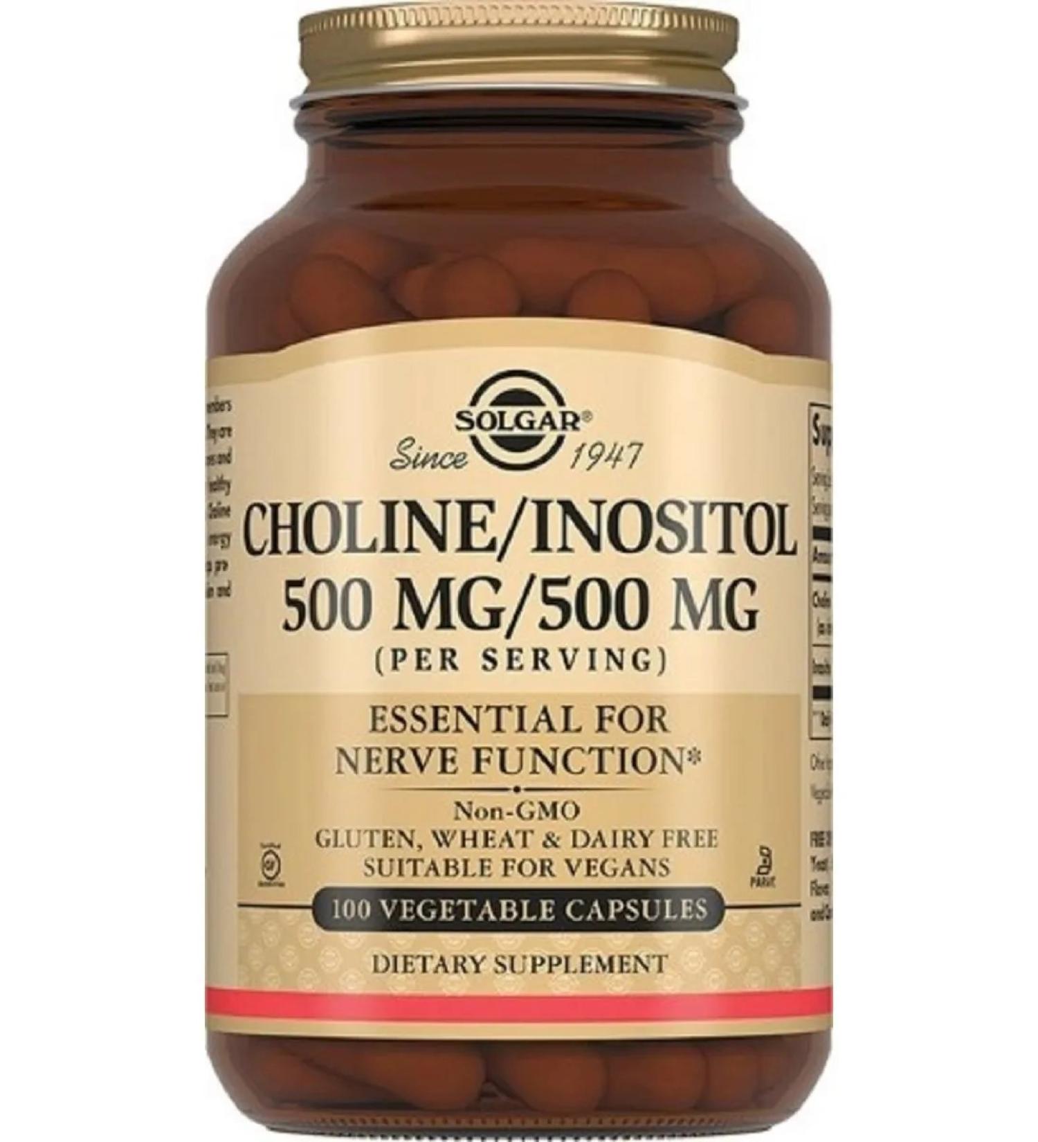 SOLGAR Choline inositol 500 mg 500 mg 100 pcs capsule weighing 1040 mg