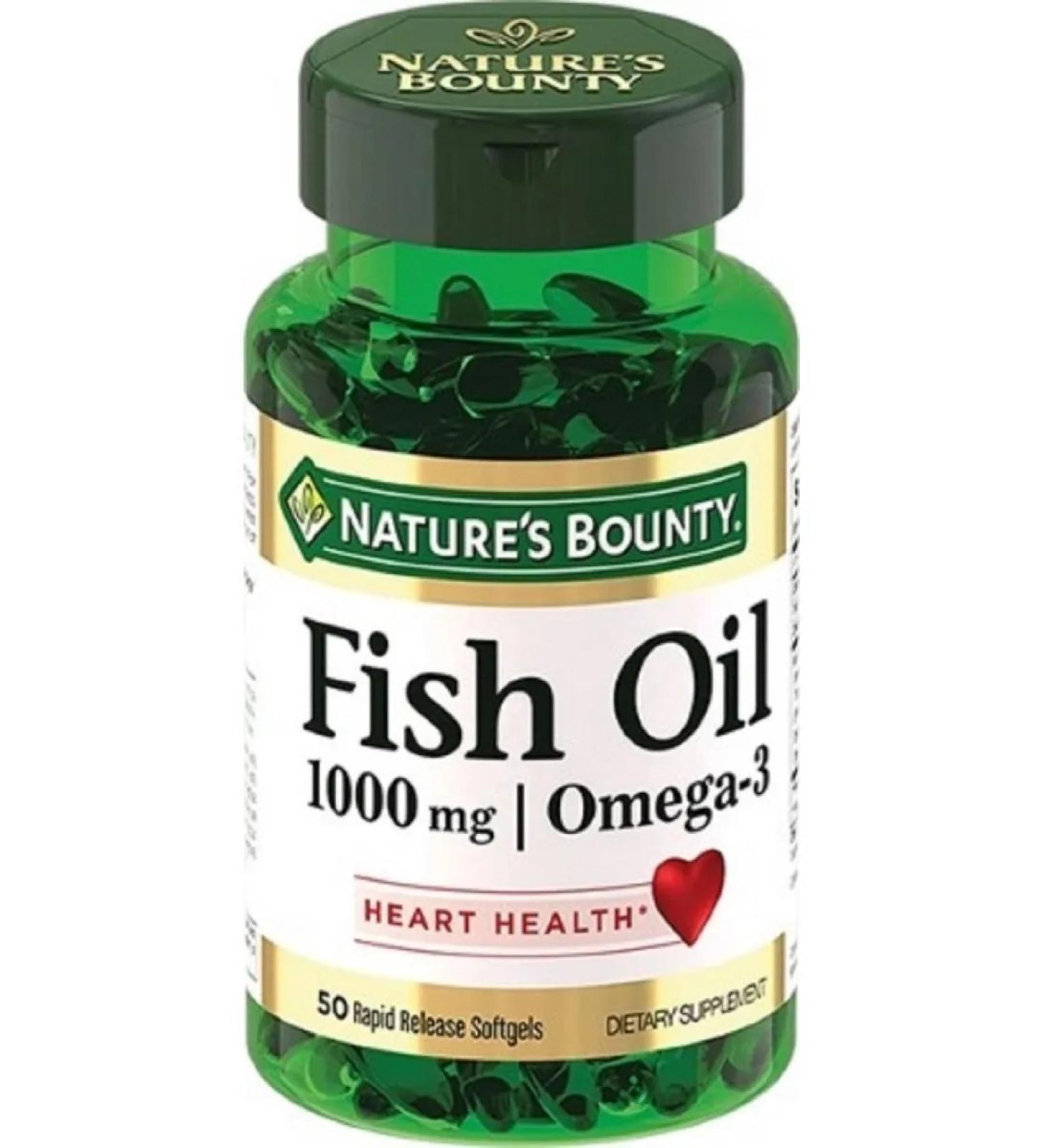 Nature's bounty Fish oil 1000 mg omega-3 50 pcs capsule weighing 1517 mg