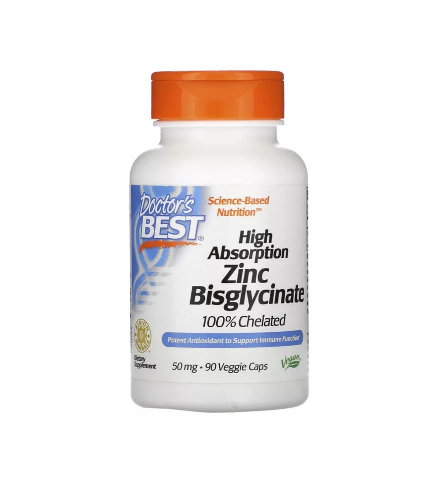 Doctor's Best Zinc bislycinate 50 mg 90 vegetarian capsules