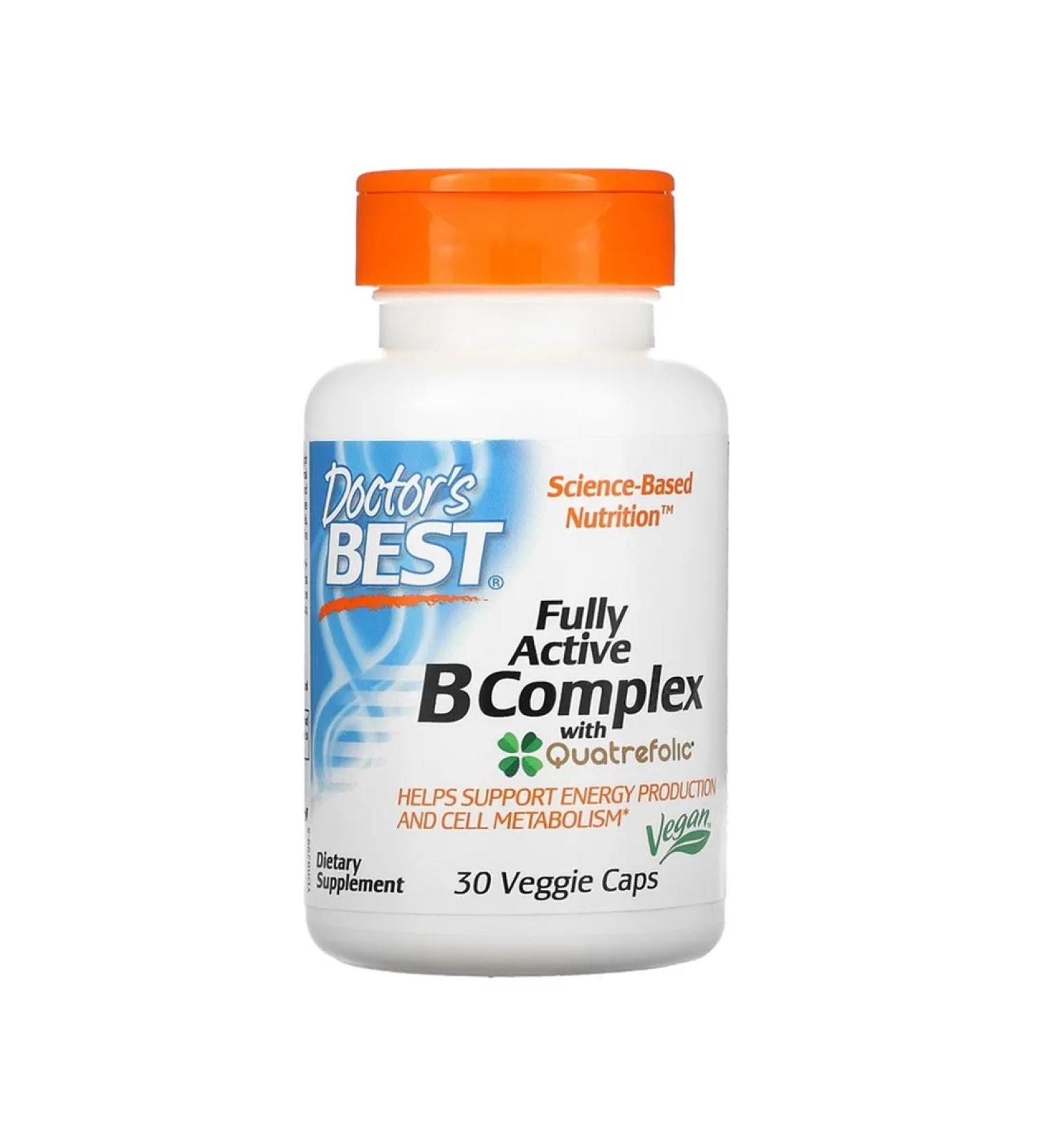 Doctor's Best Vitamin B C complex of Quatrefolic 30 vegetarian capsules