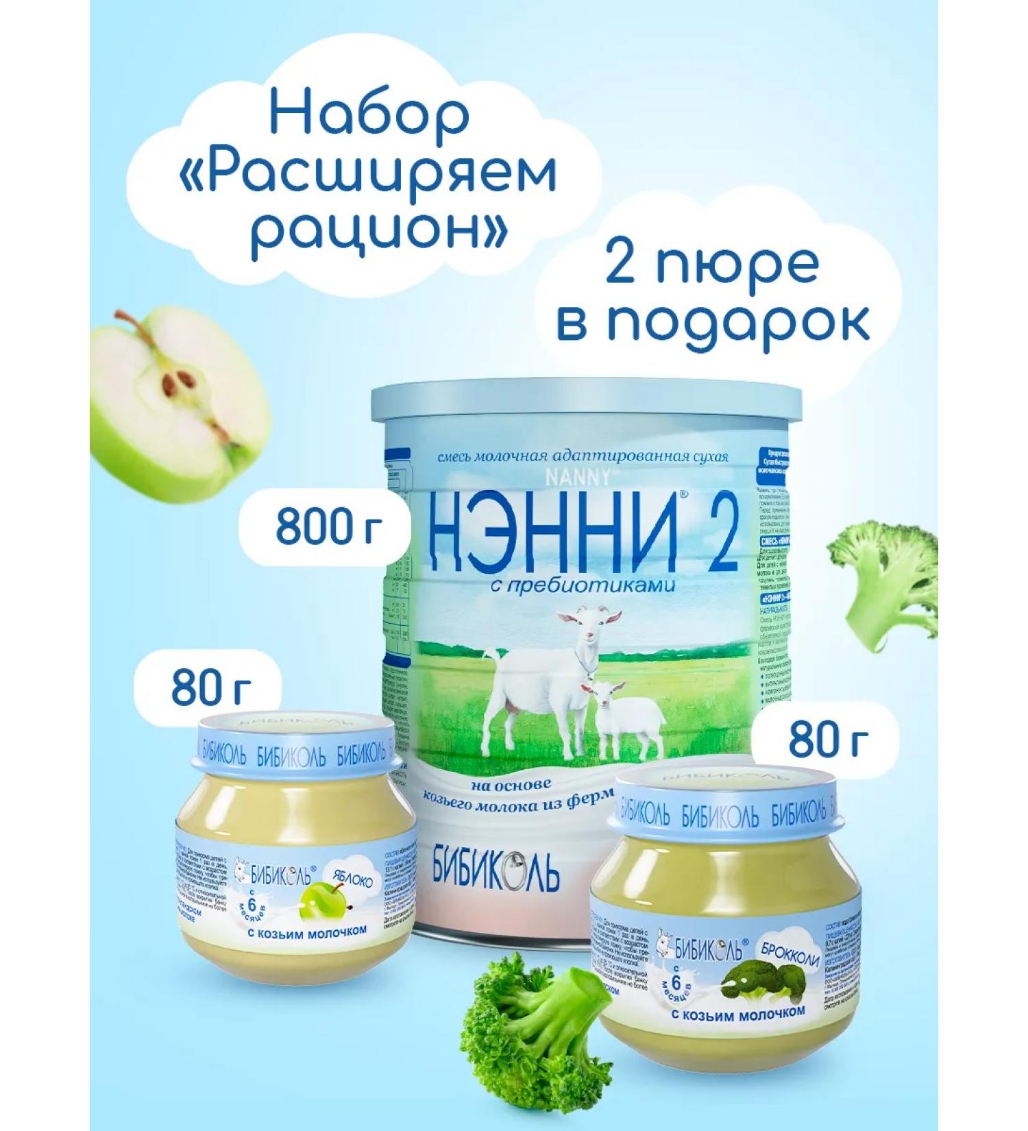 NANNY 2 with 800 gr.+Mashed apple and broccoli. from 6 months - Buy Online on GoSupps.com