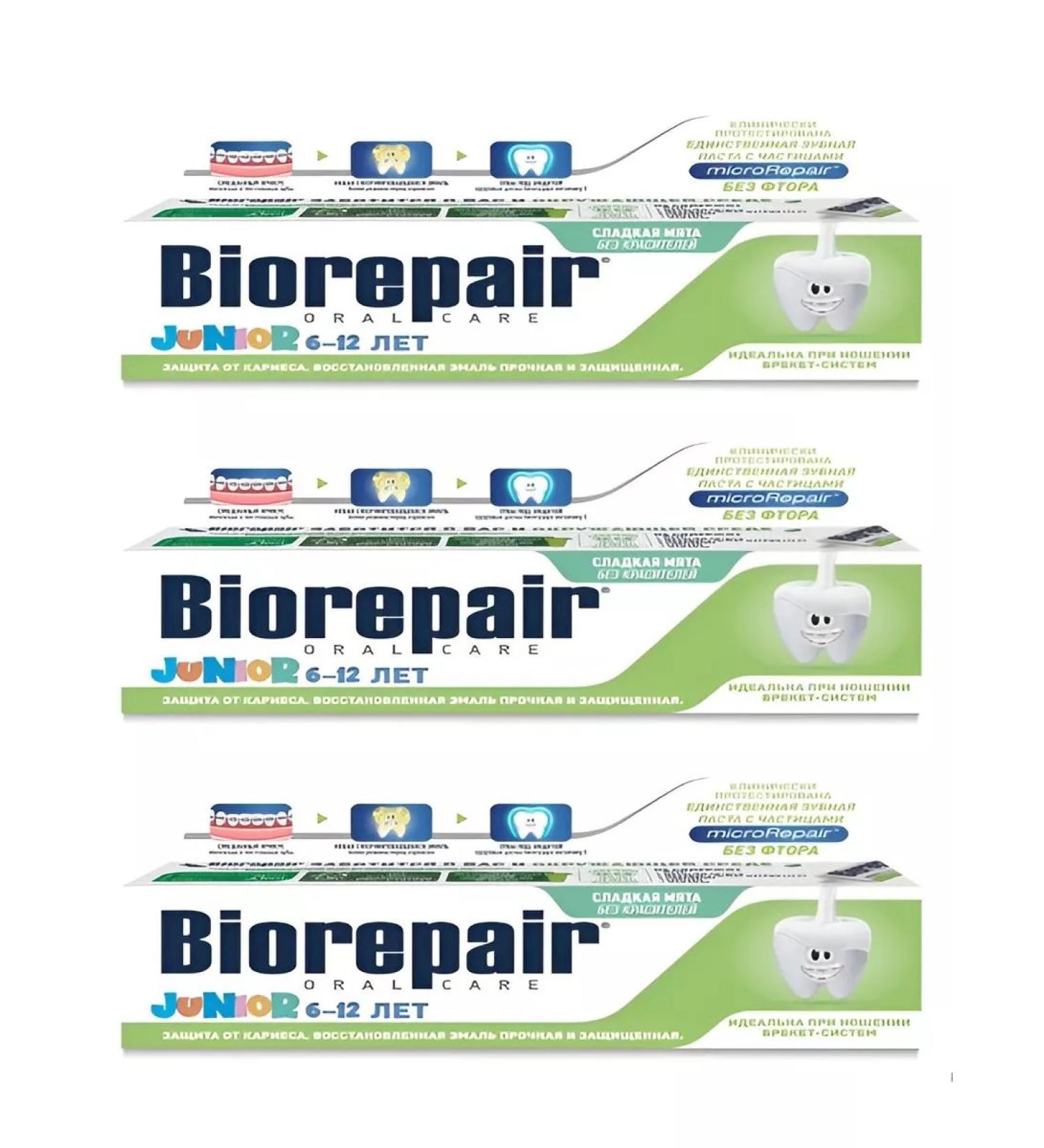 Biorepair Toothpaste for children 6-12 years old 75ml - 3pcs