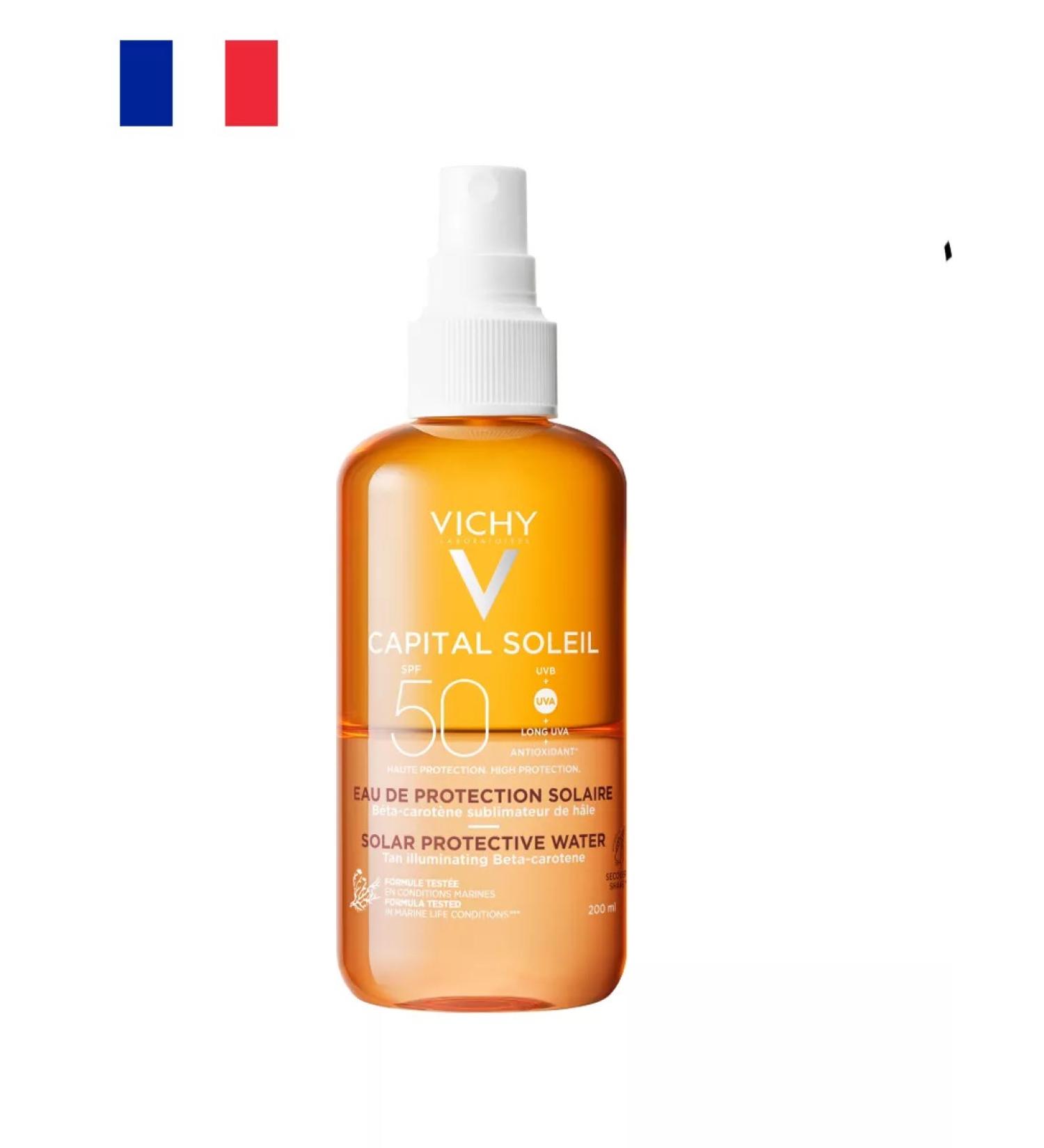 VICHY Capital Soleil SPF50 Two-phase spray-Activator Zagara 200ml - Buy Online on GoSupps.com