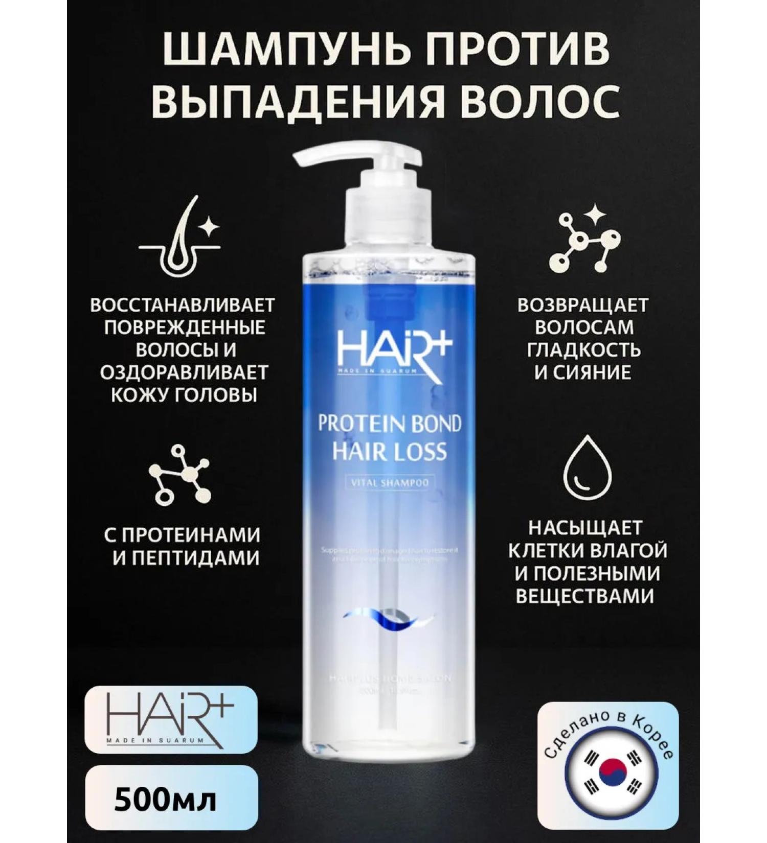 HAIRPLUS Shampoo against hair loss Professional Hair+ 500ml - Buy Online on GoSupps.com