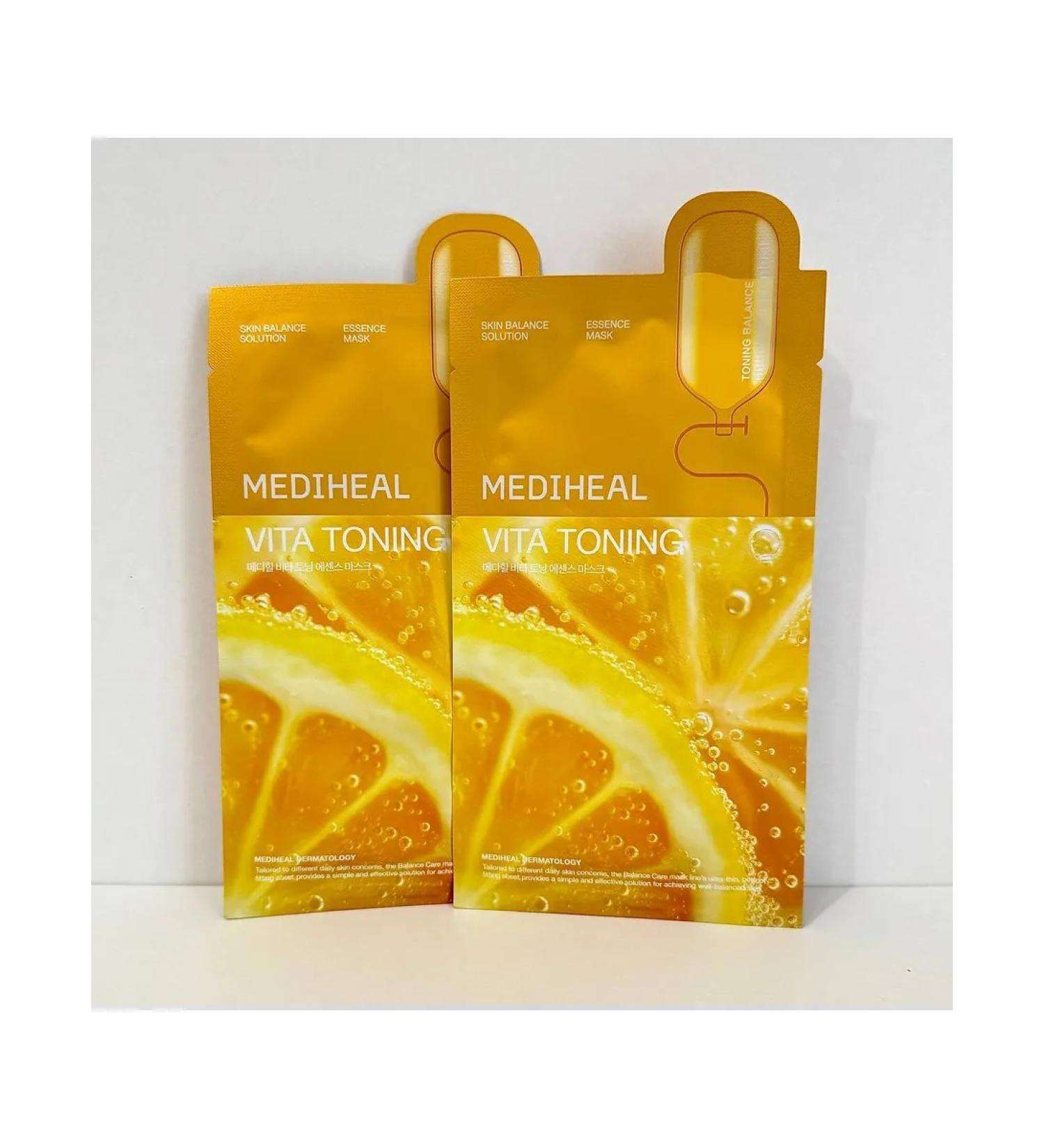 MEDIHEAL Fabric bleaching mask (2pcs) Vita Toning Essence Mask - Buy Online on GoSupps.com