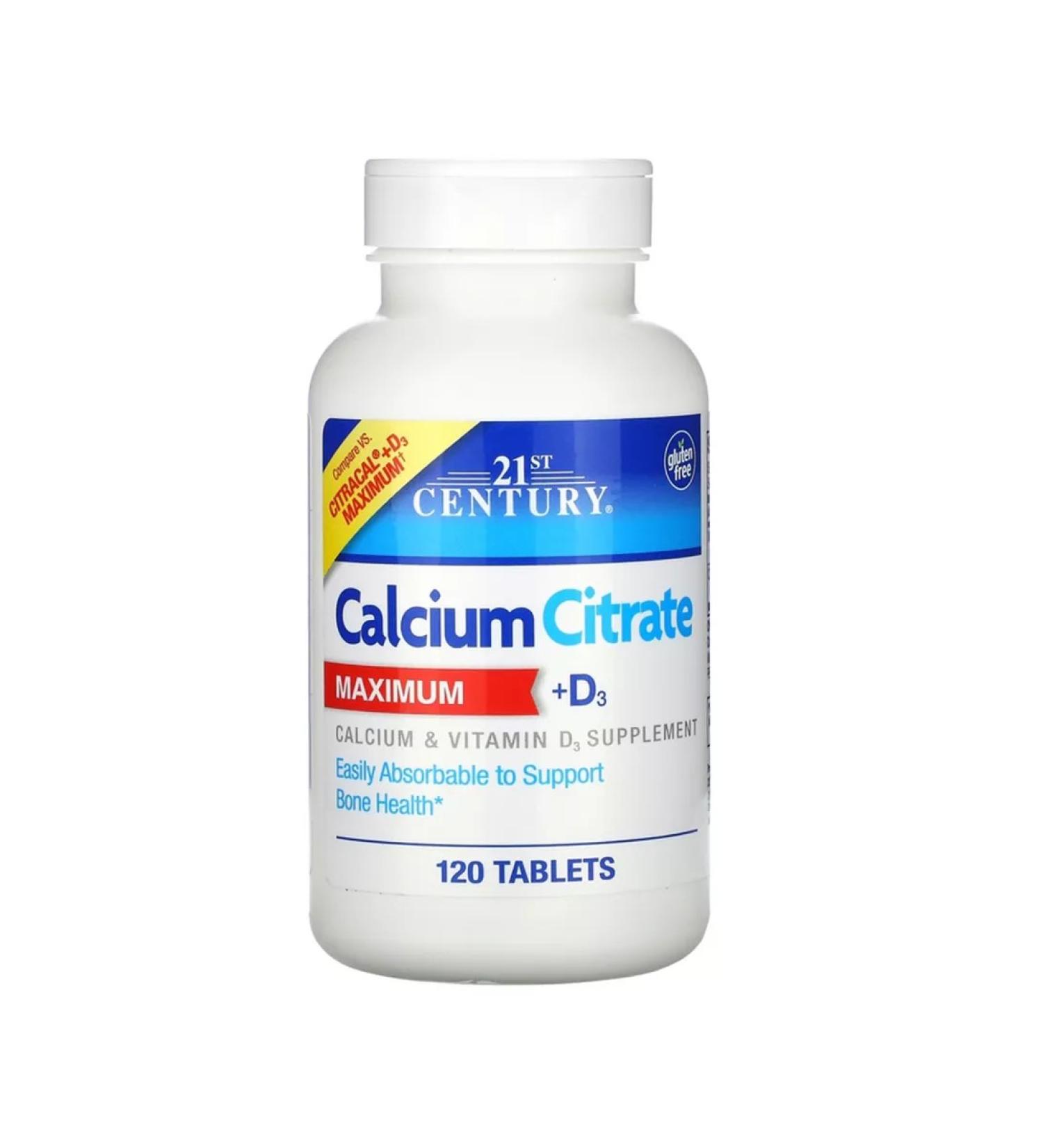 21st Century Calcium citrate and vitamin D3 120 tablets