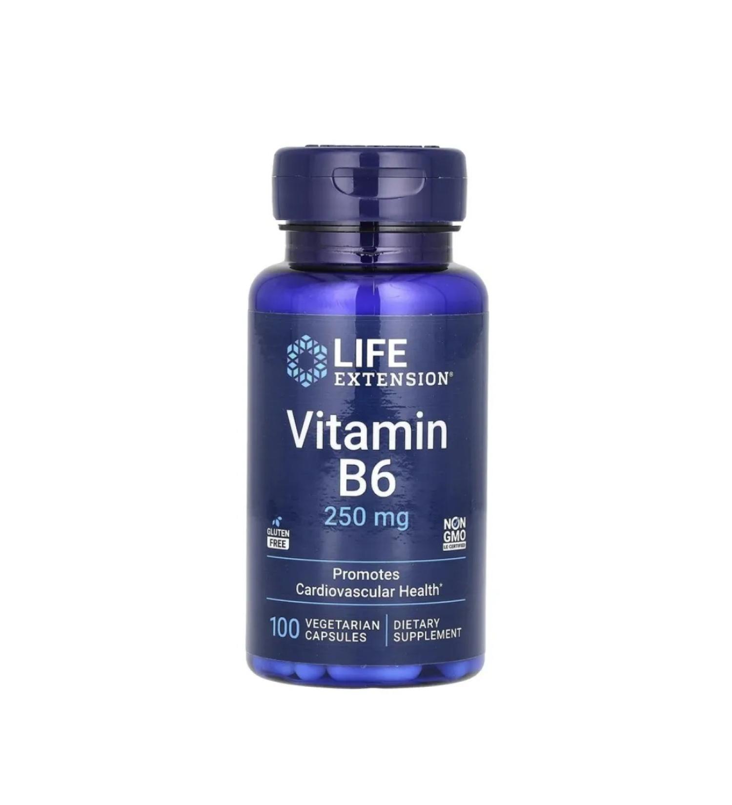 Life extension Vitamin B6 250 mg pyroodoxin 100 capsules