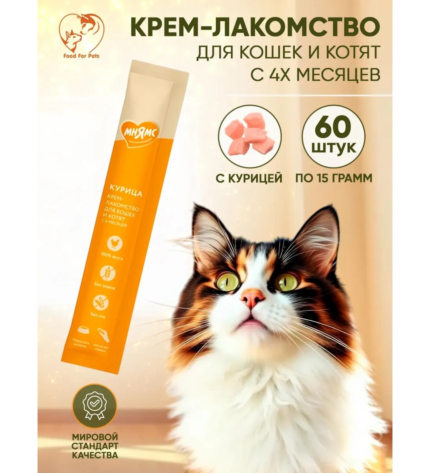 Mnyams Cat a cat with chicken 15 g * 60 pcs - Buy Online on GoSupps.com