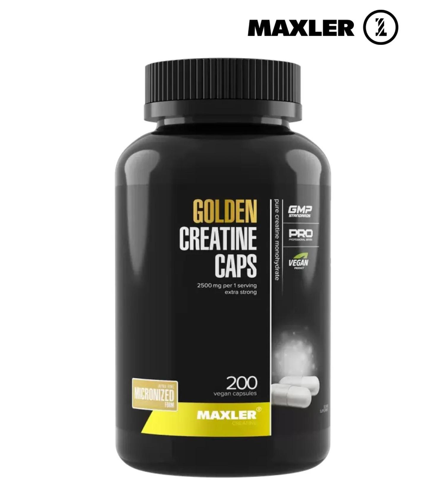 Golden Creatine Maxler Creatine Monohydrate Capsula 200pcs - Buy Online on GoSupps.com
