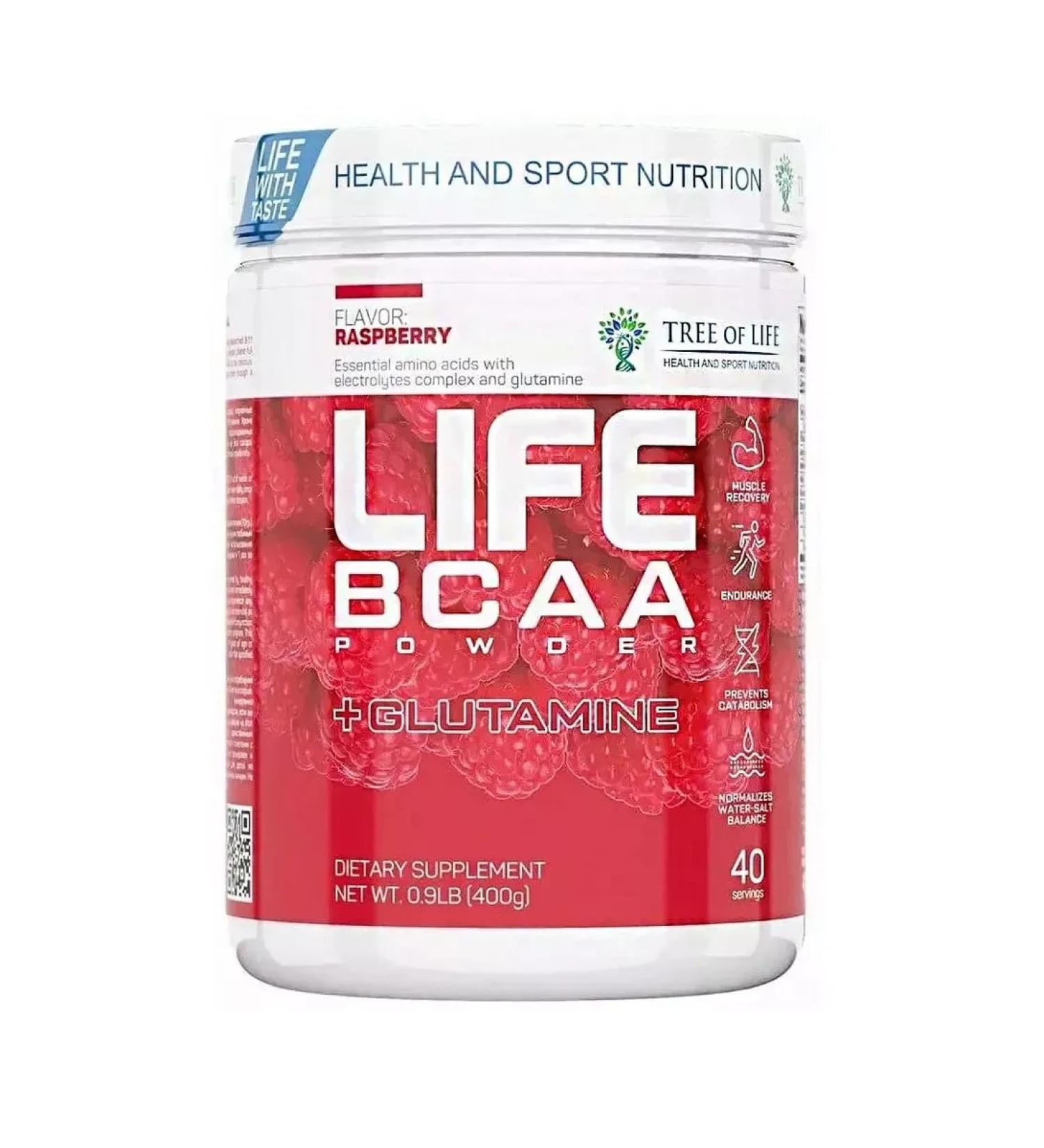Tree of Life BCAA + Glutamine 400 g raspberries