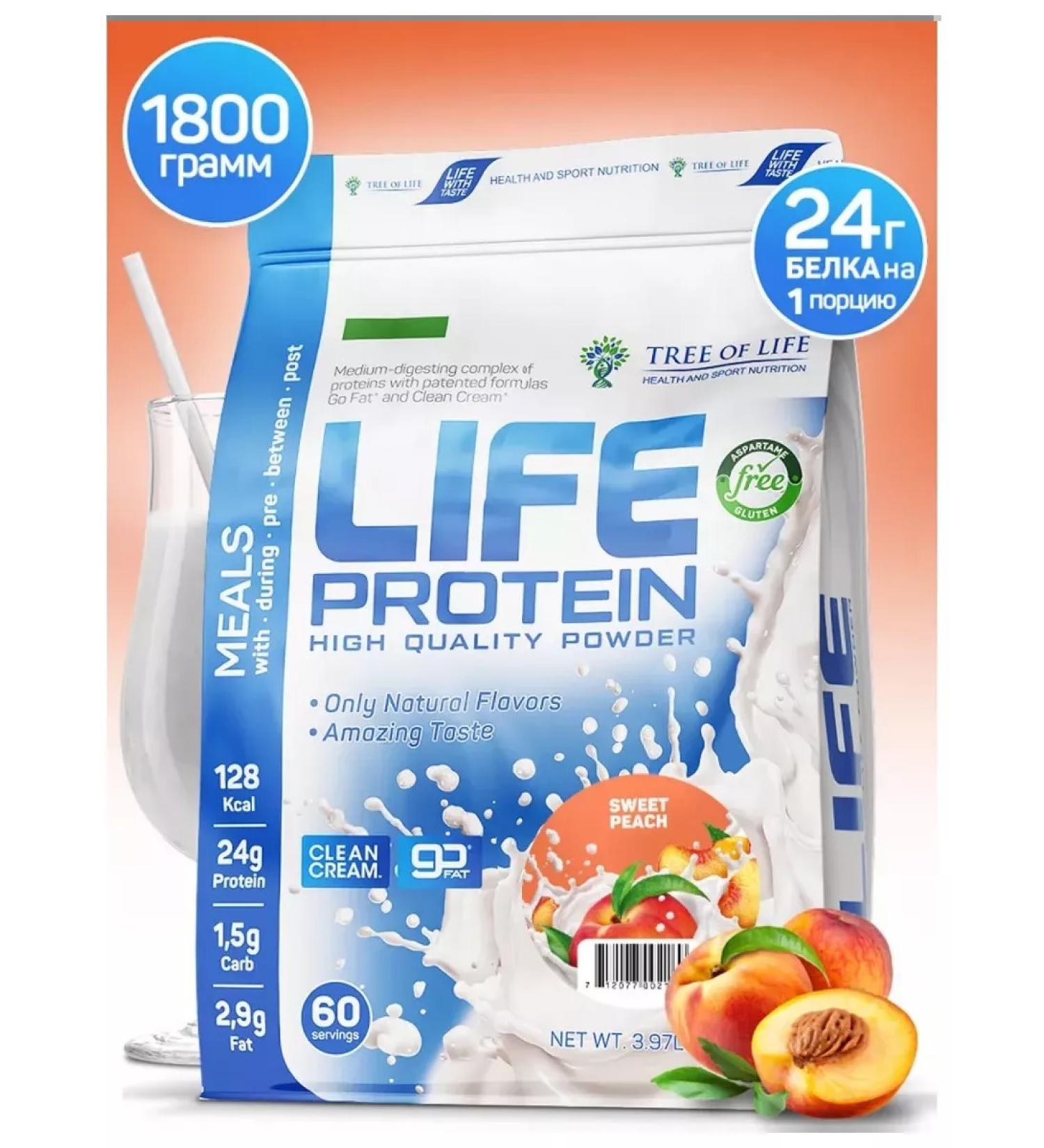 Tree of Life Protein 1800 Sweet peach - Buy Online on GoSupps.com