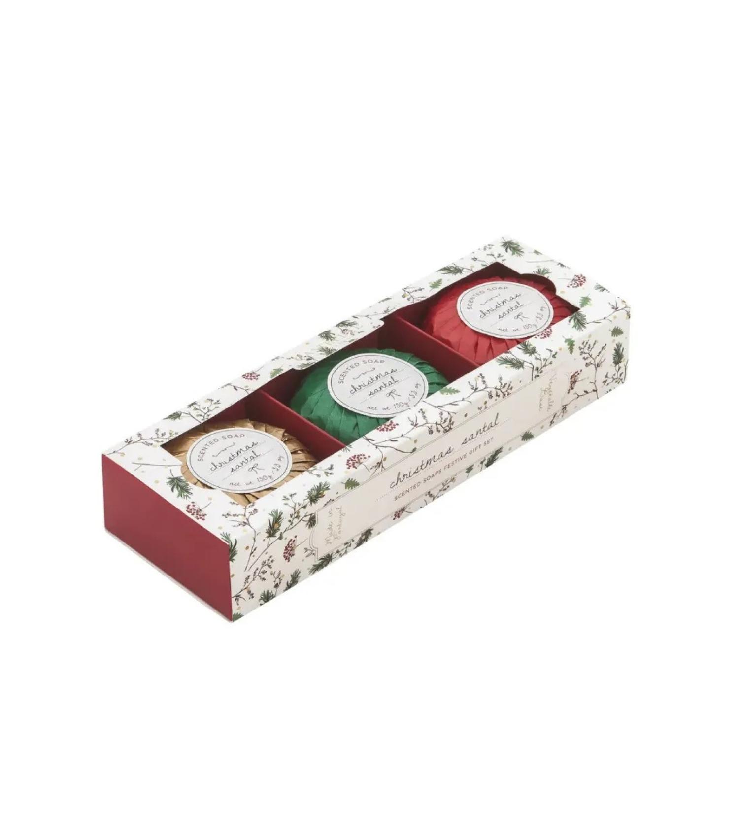 CASTELBEL Gift set of soap 3*150 grams "Christmas Santal" - Buy Online on GoSupps.com