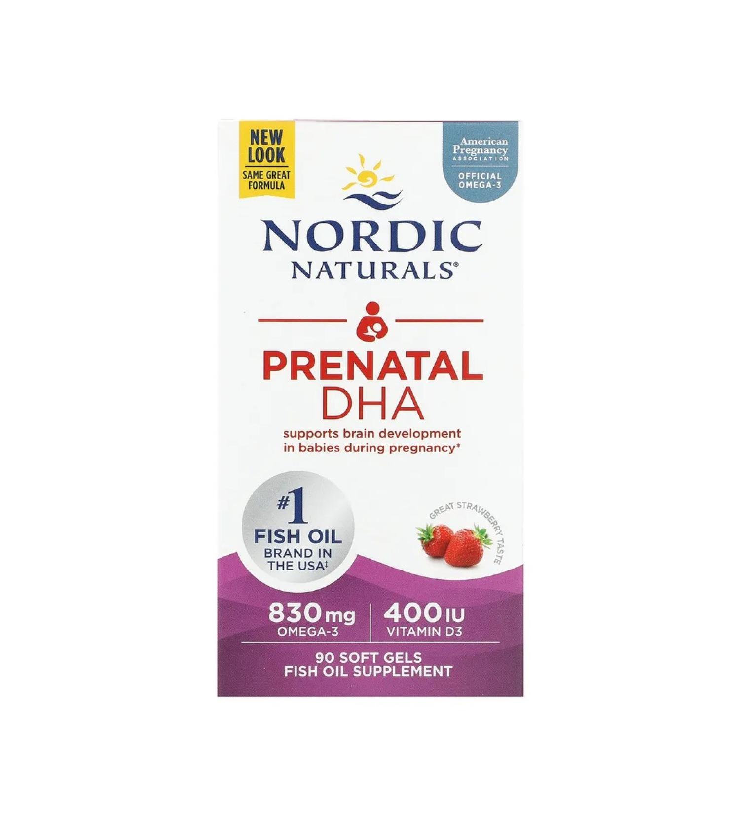 Nordic Naturals Prenatal omega for pregnant women strawberry taste 90 caps - Buy Online on GoSupps.com