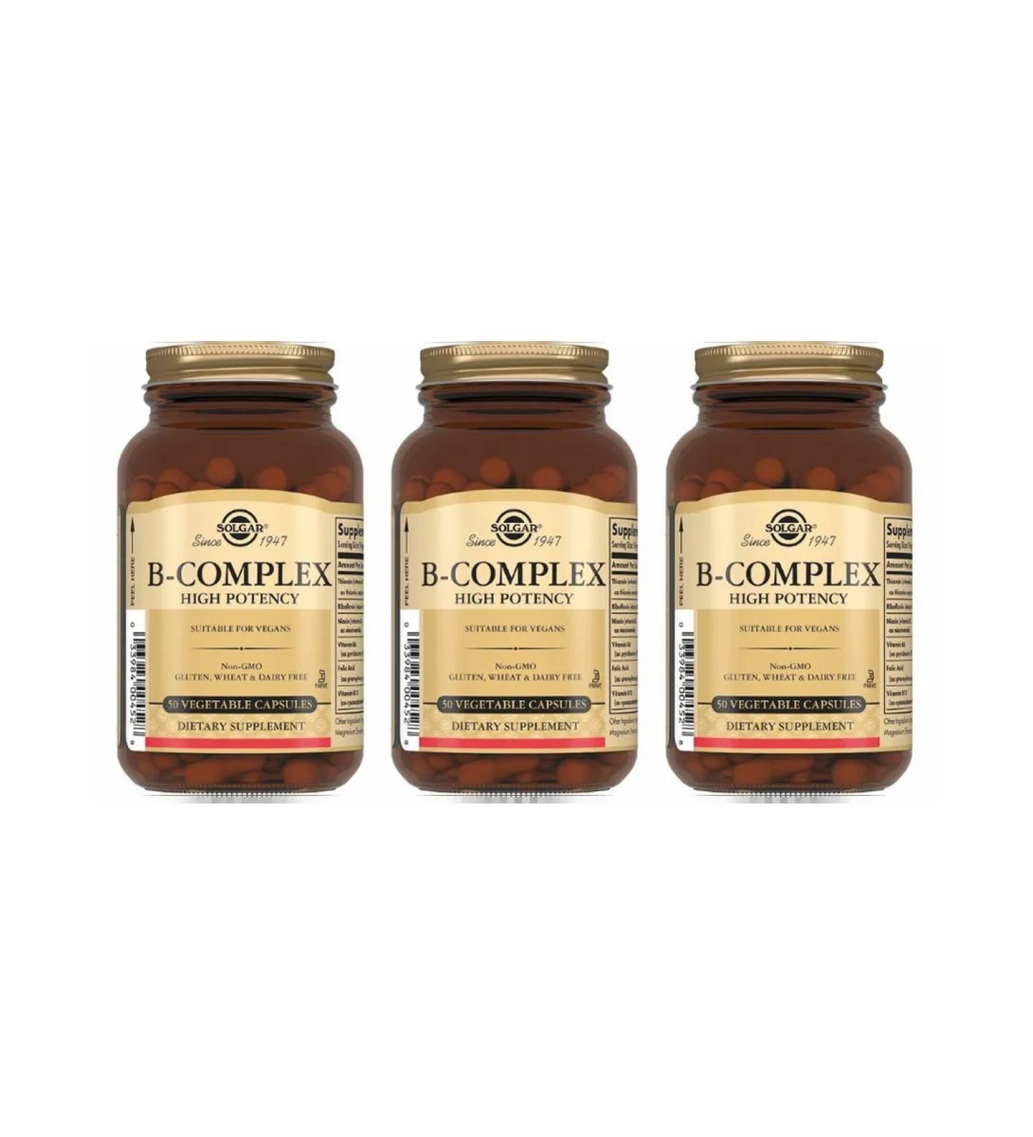 Solgar Solgar B-comprehensive vitamins 50 caps (330 mg) x 3 - Buy Online on GoSupps.com