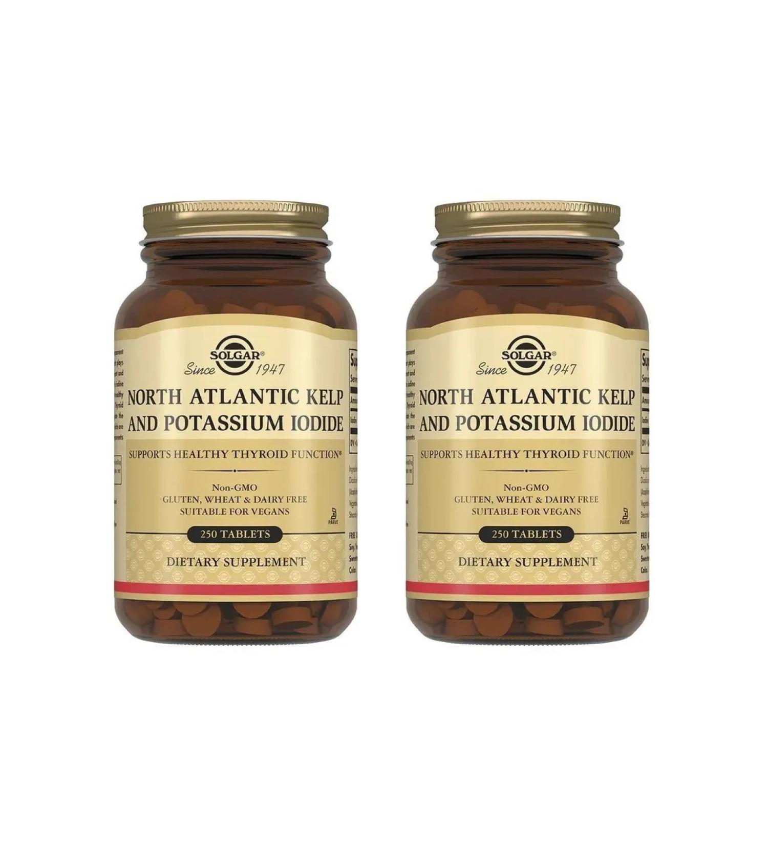 Solgar iodine made of algae and iodide potassium 250 tab x 2 - Buy Online on GoSupps.com