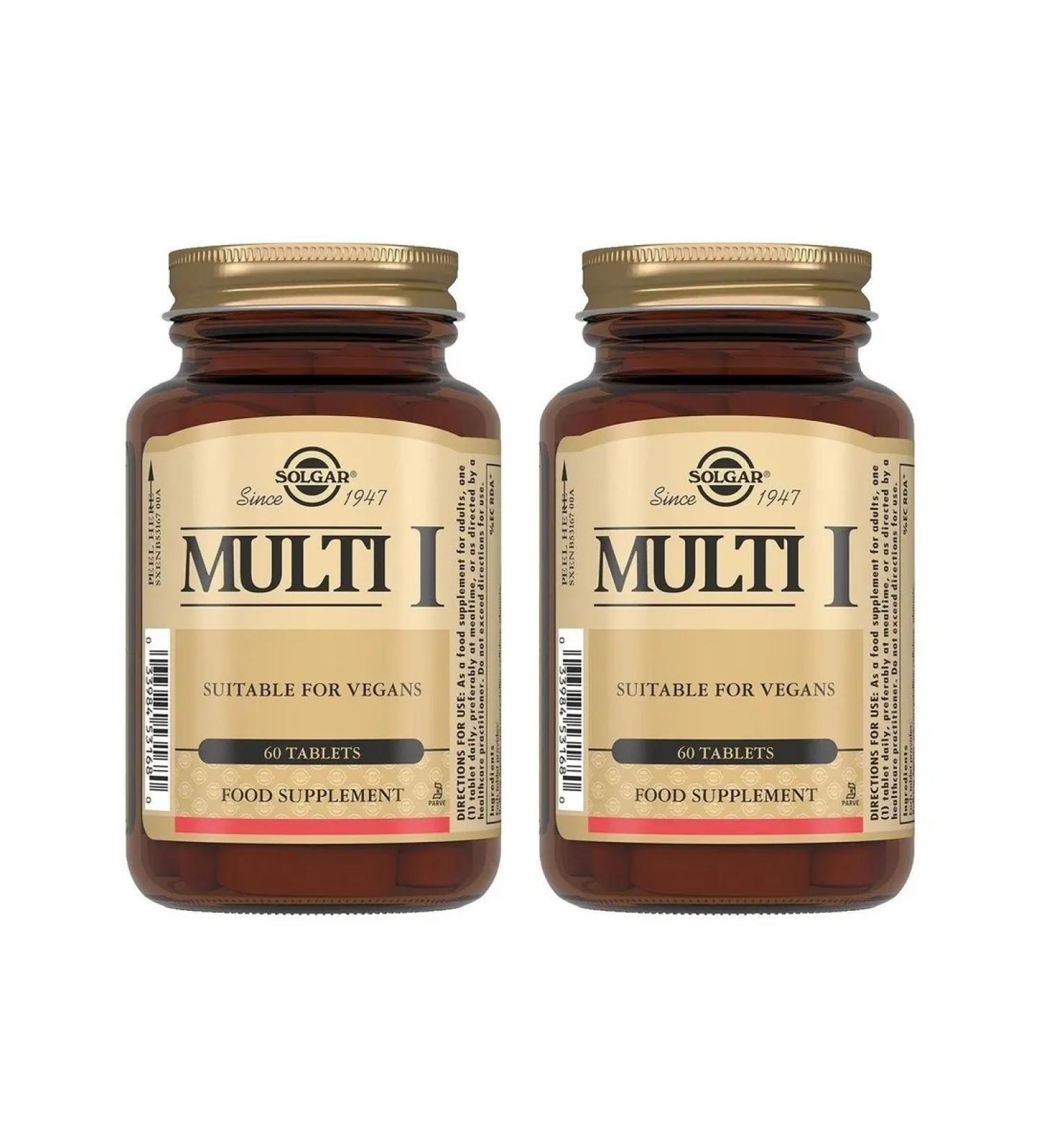 Solgar multi-i vitamin complex 60 tabs (1650mg) x 2 units - Buy Online on GoSupps.com
