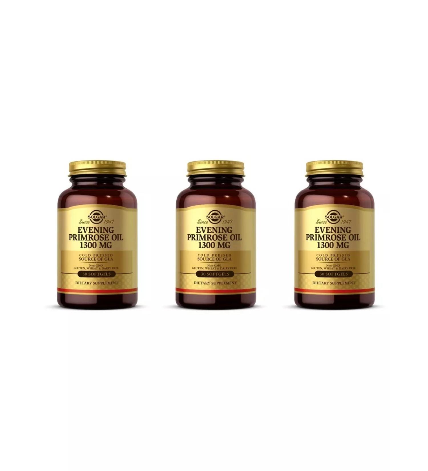 Solgar Oil Prigue Vech. 1300 mg 30 capsules (1787mg) x 3 - Buy Online on GoSupps.com