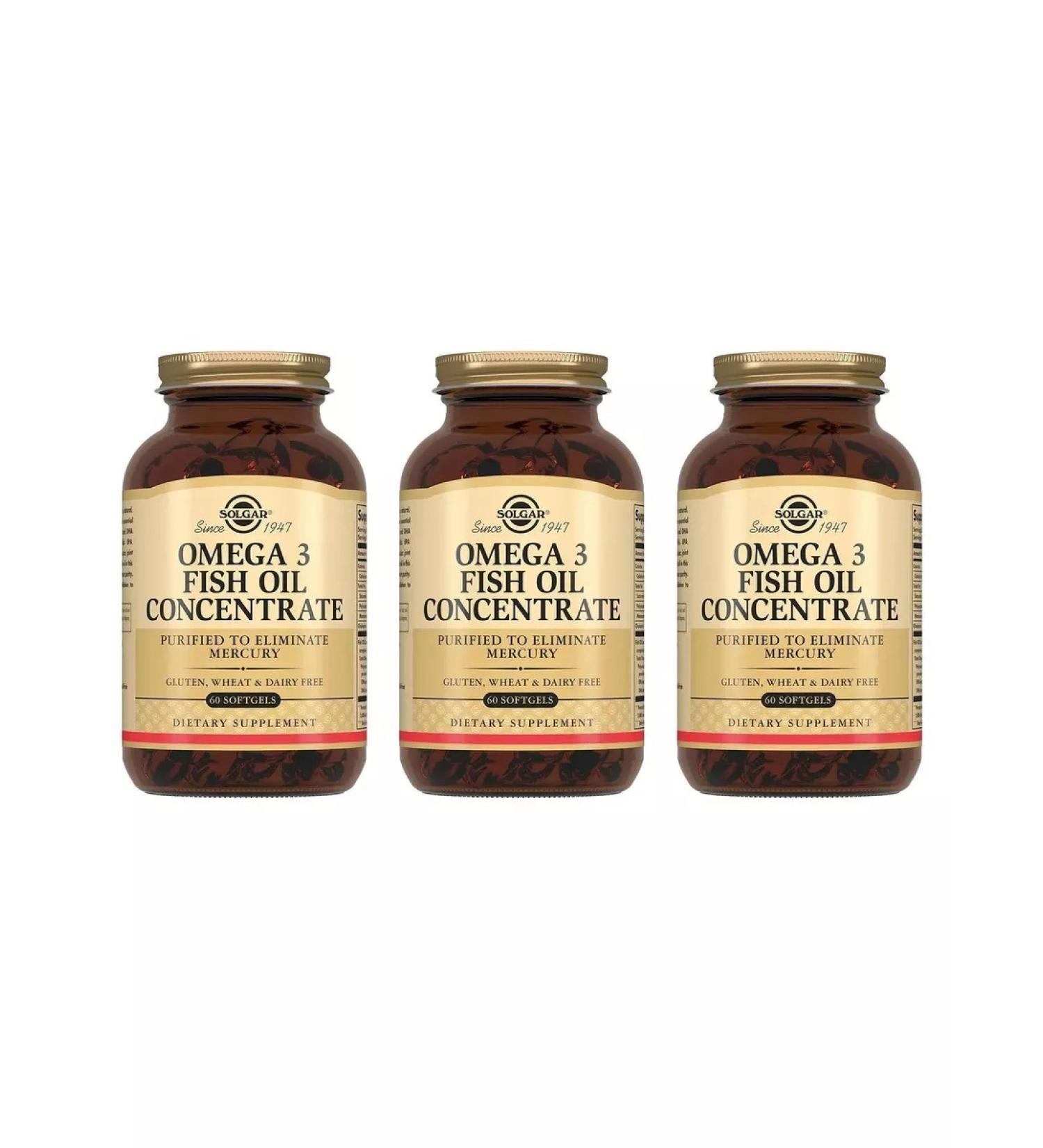 Solgar concentrate omega 3 60 caps (1425 mg) x 3 - Buy Online on GoSupps.com