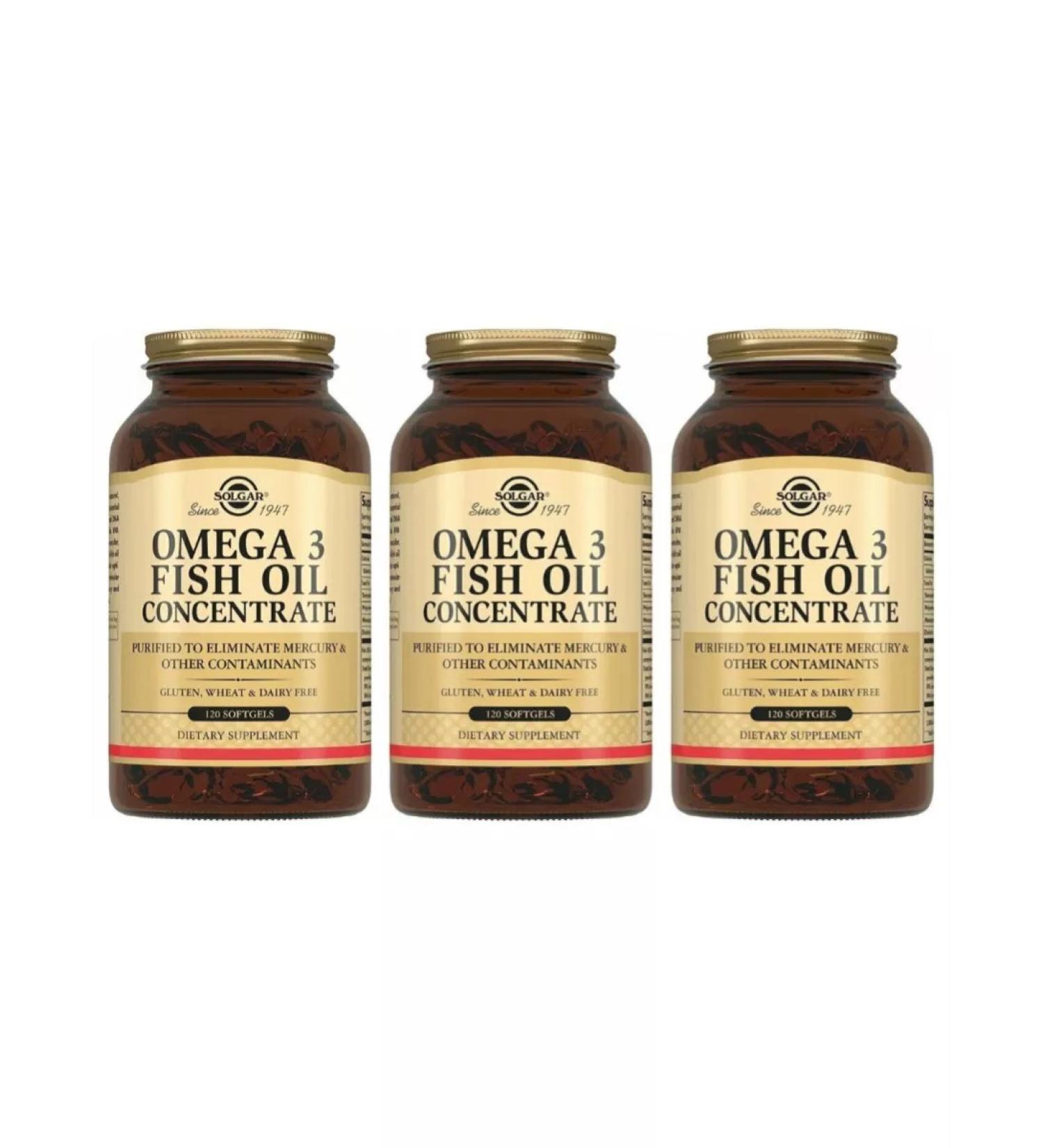 Solgar concentrate omega 3 120 caps (1425 mg) x 3 - Buy Online on GoSupps.com