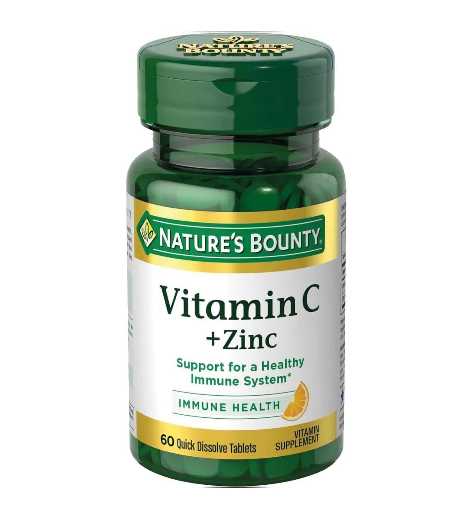 BADUT Natures Bounty Vitamin C plus zinc tablets 60pcs