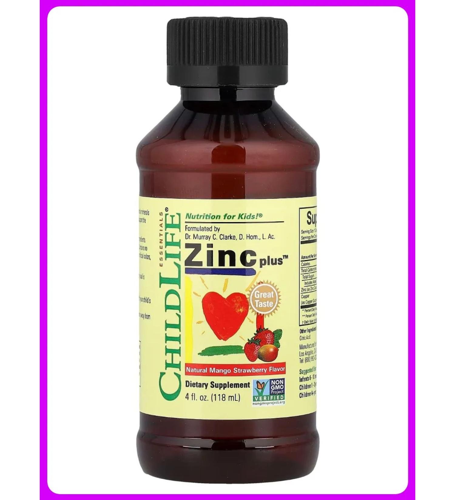 ChildLife Children's zinc taste of mangoes and strawberries 118 ml