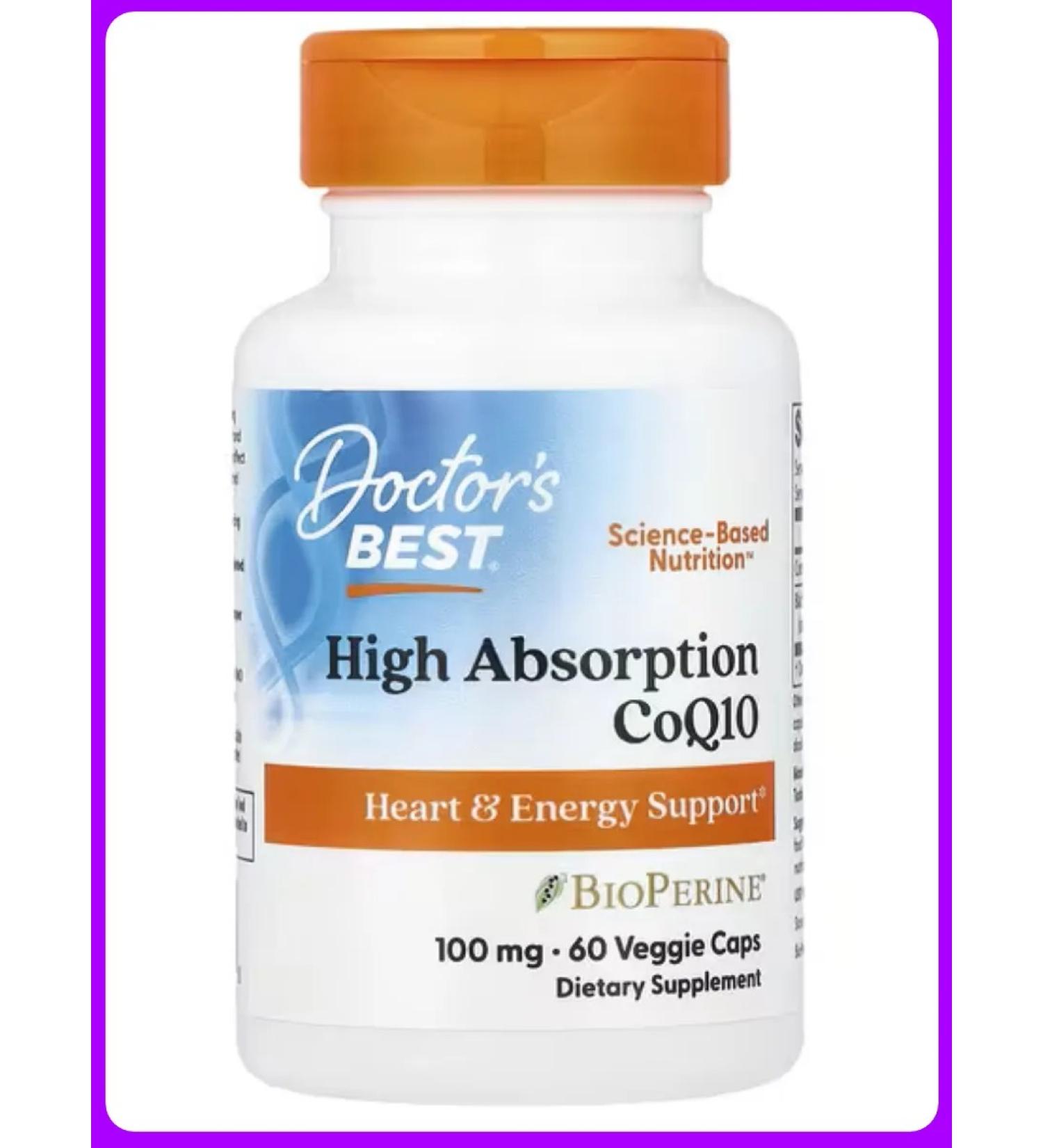 Doctor's Best Coenzym Q10 Kilikhinon with Bioperine100 mg 60 capsules - Buy Online on GoSupps.com