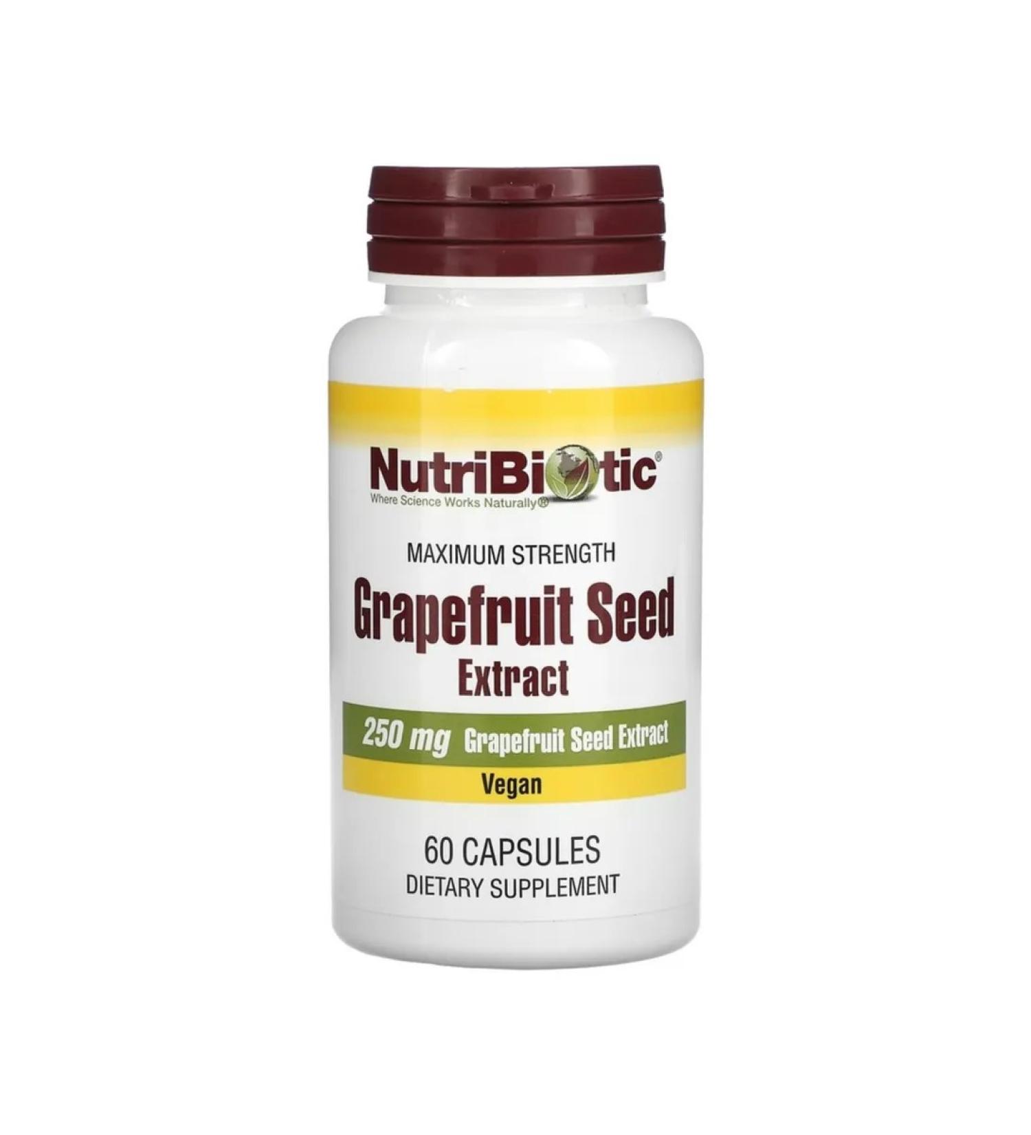 NutriBiotic GrapEfruit Seed Grapefruit seed extract 250 mg 60 cap
