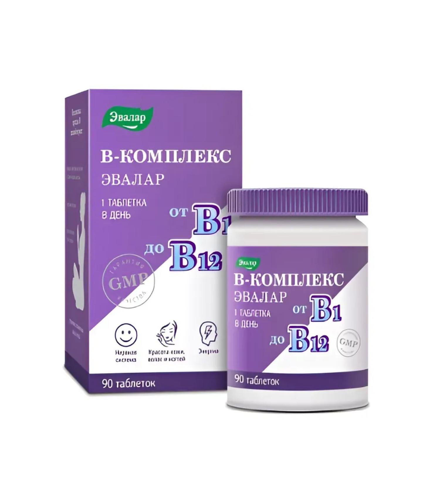 Evalar B vitamins No. 90 -1UP