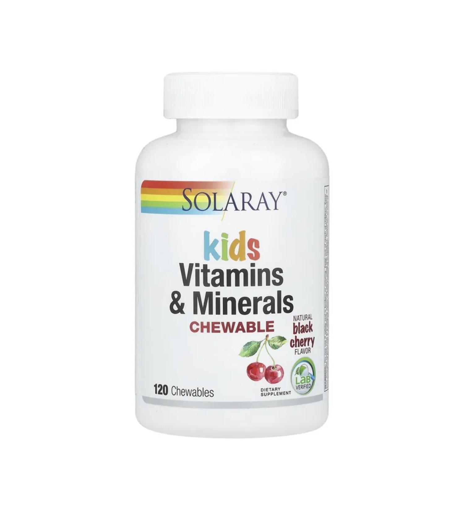 Solaray Children's multivitamins cherry taste 120 chewing tablets